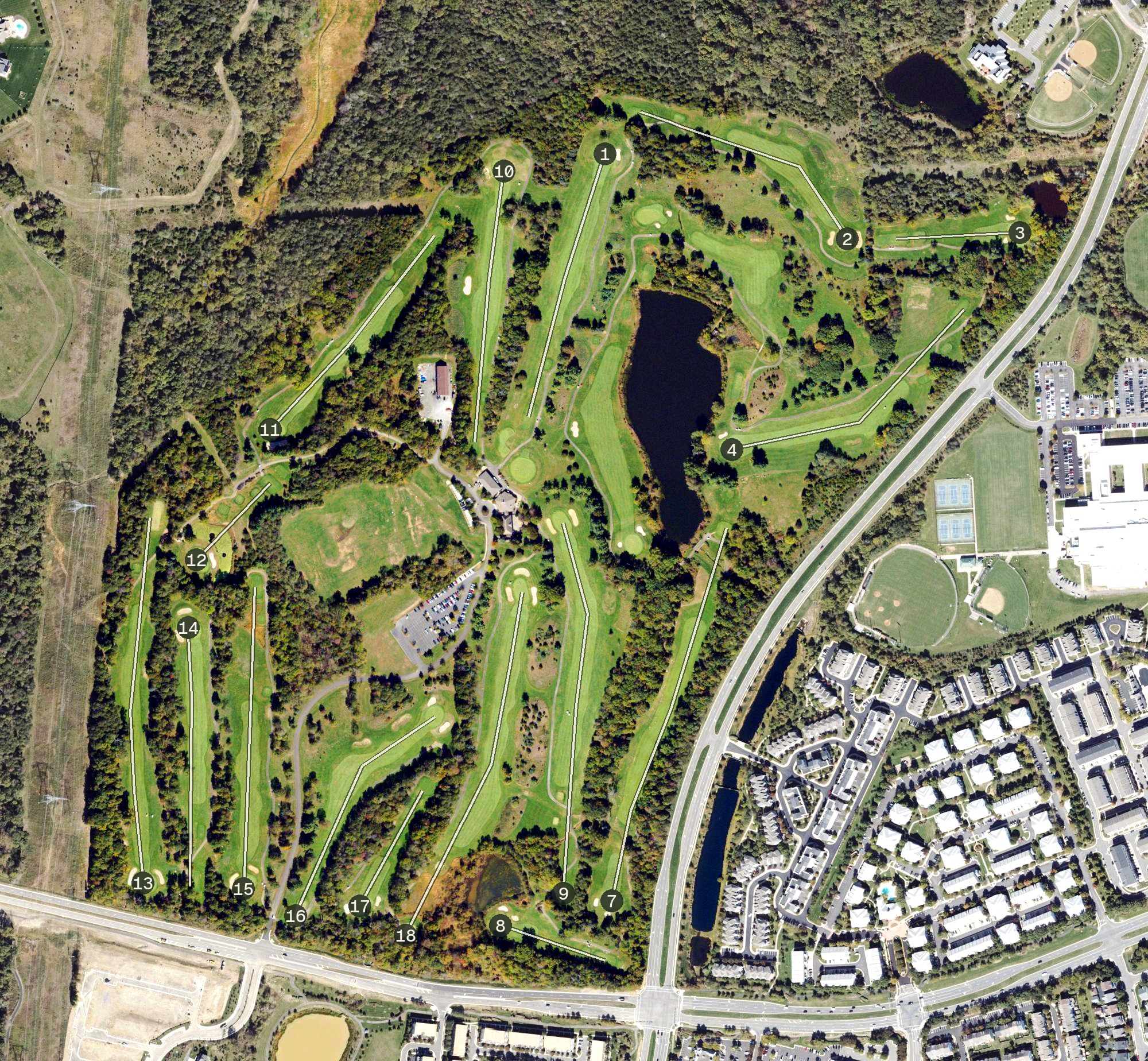 Aerial view of Brambleton Golf Club, VA