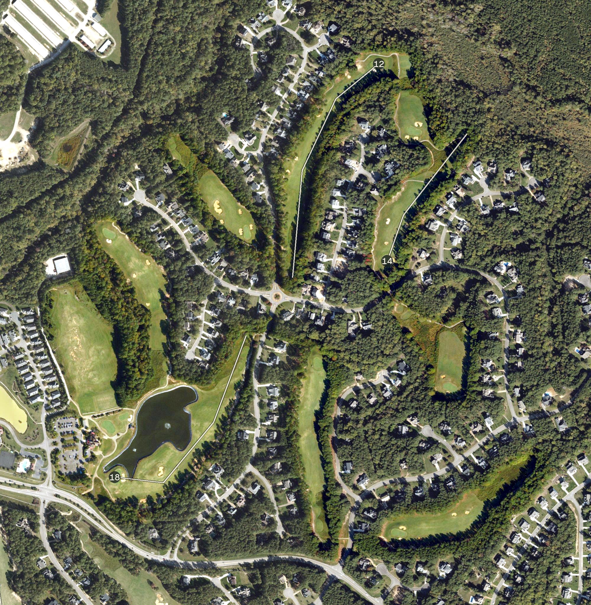 Aerial view of Brickshire Golf Club, VA
