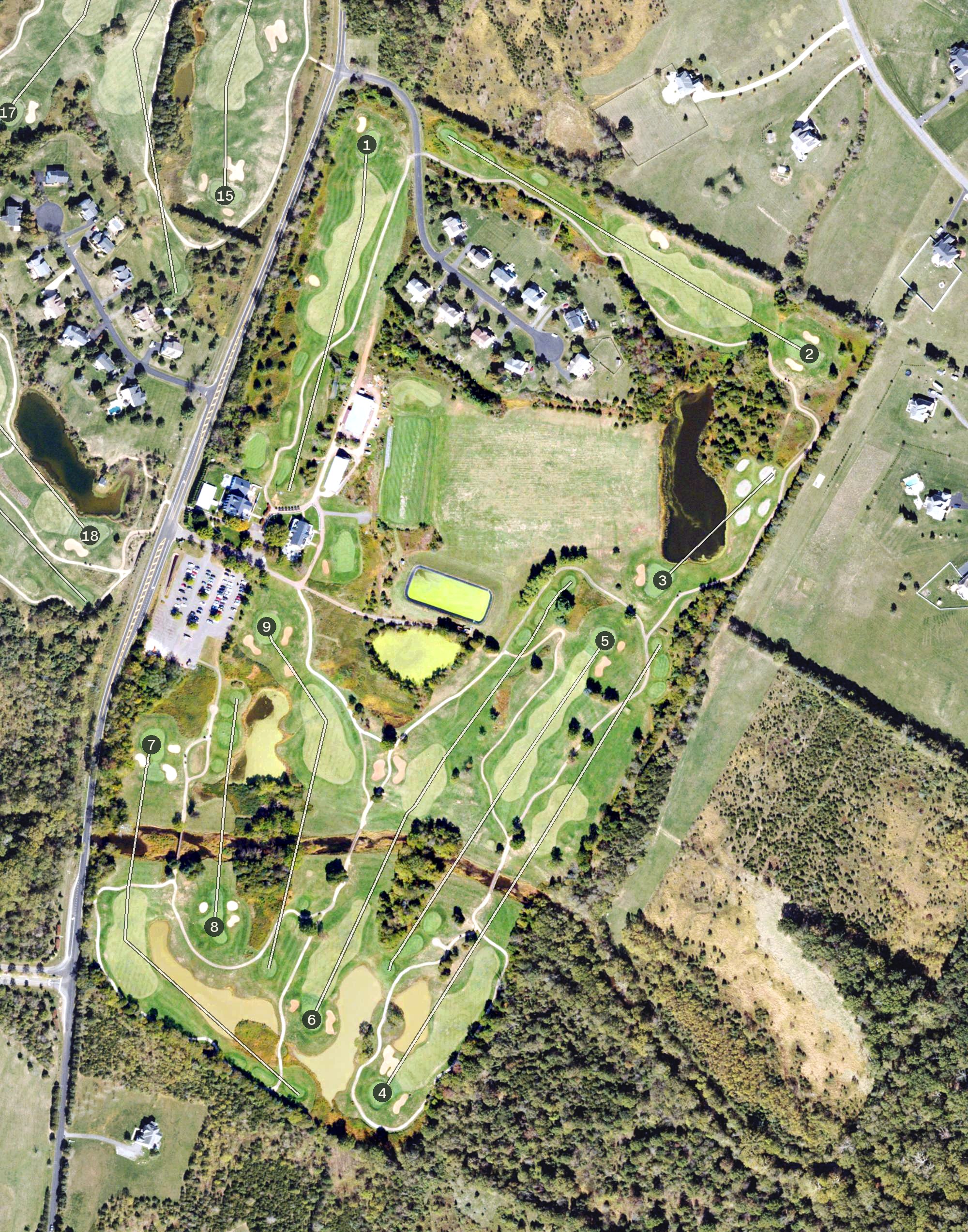 Aerial view of Bristow Manor Golf Club, VA