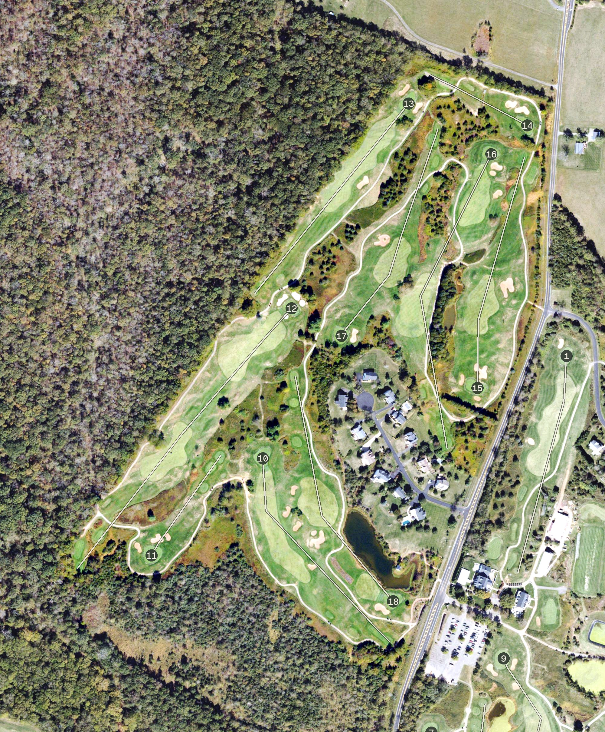 Aerial view of Bristow Manor Golf Club, VA