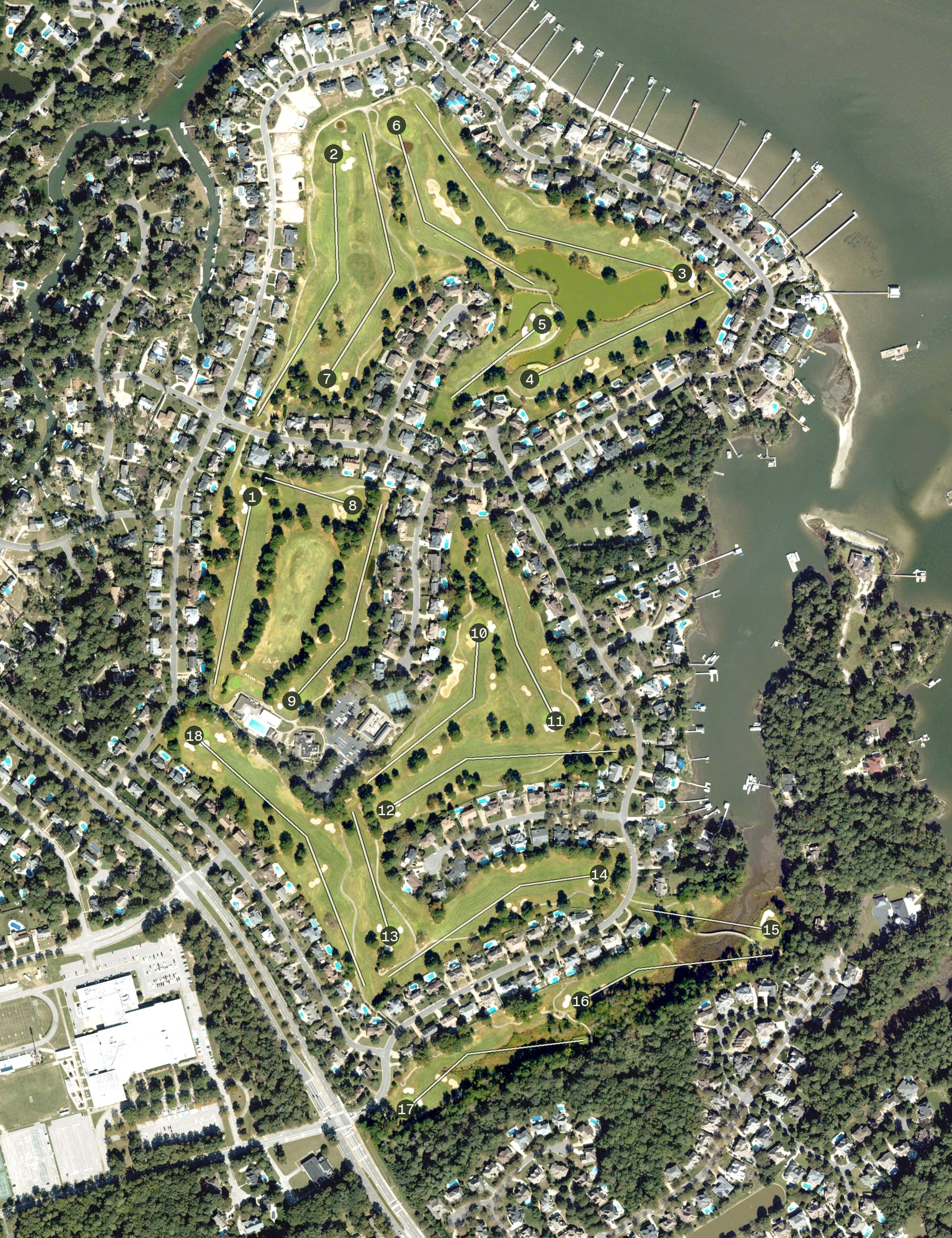 Aerial view of Broad Bay Country Club, VA