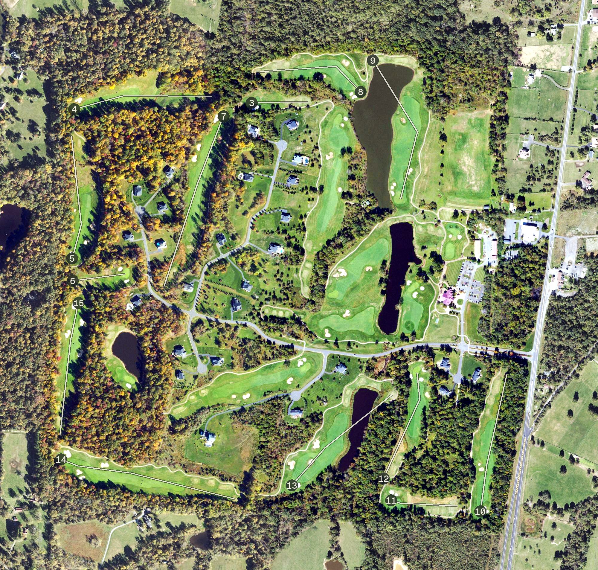 Aerial view of Bull Run Golf Course, VA