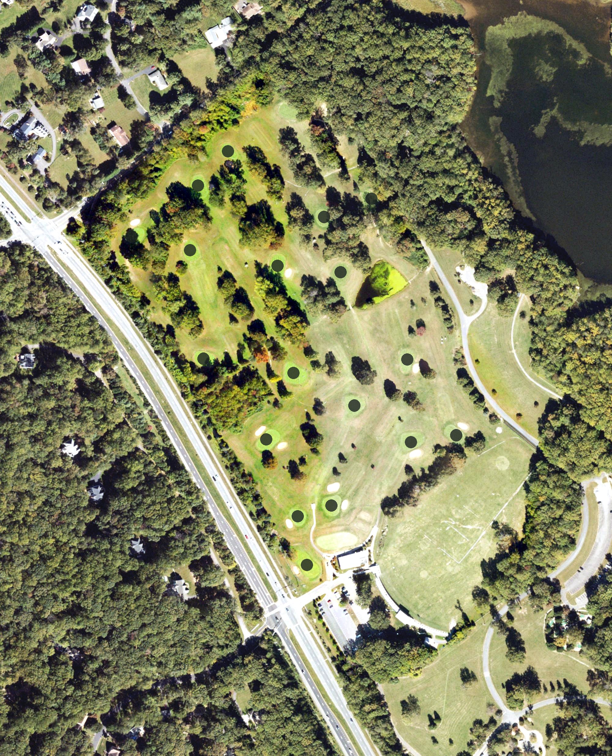 Aerial view of Burke Lake Golf, VA