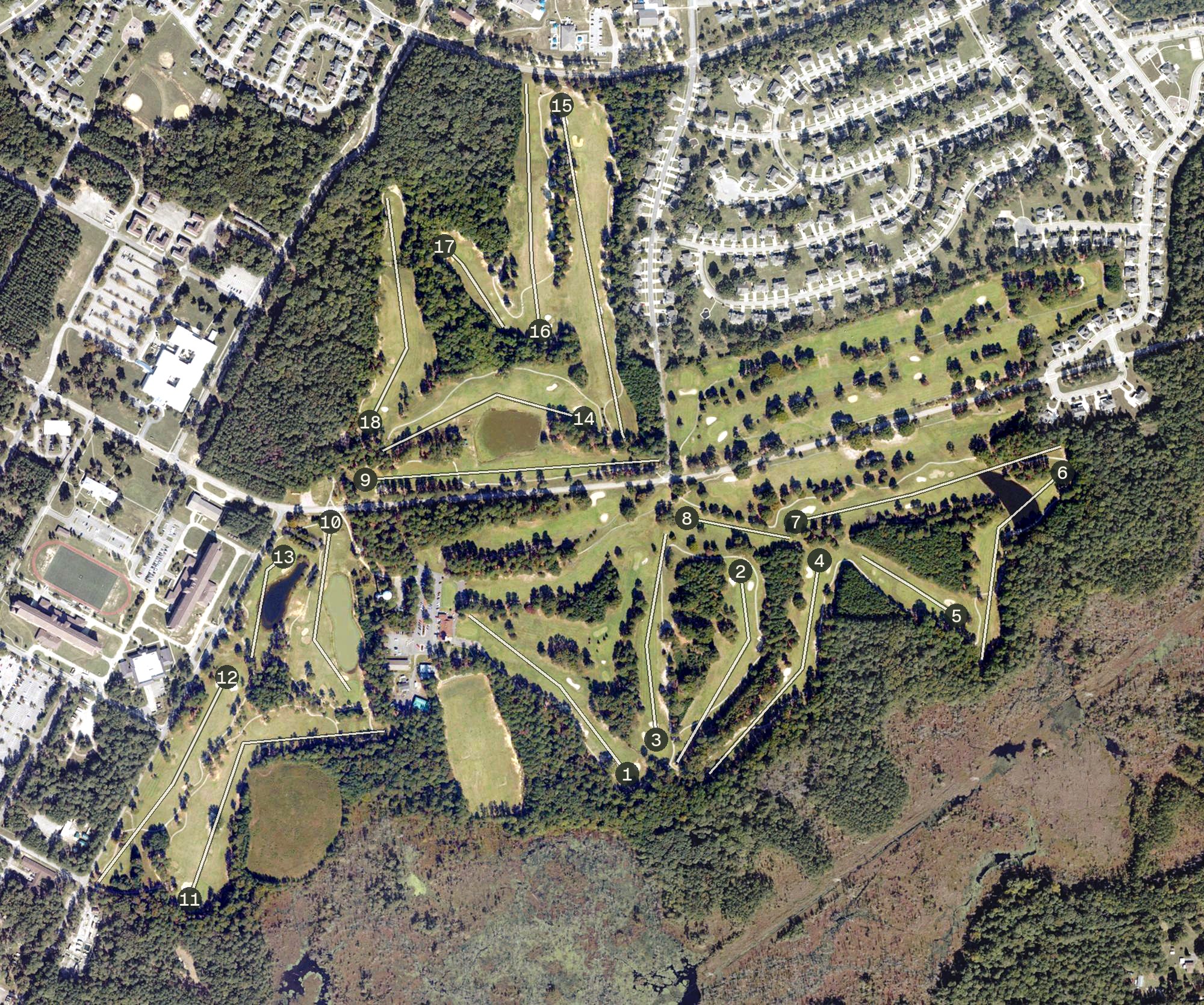 Aerial view of Cardinal Golf Course, VA