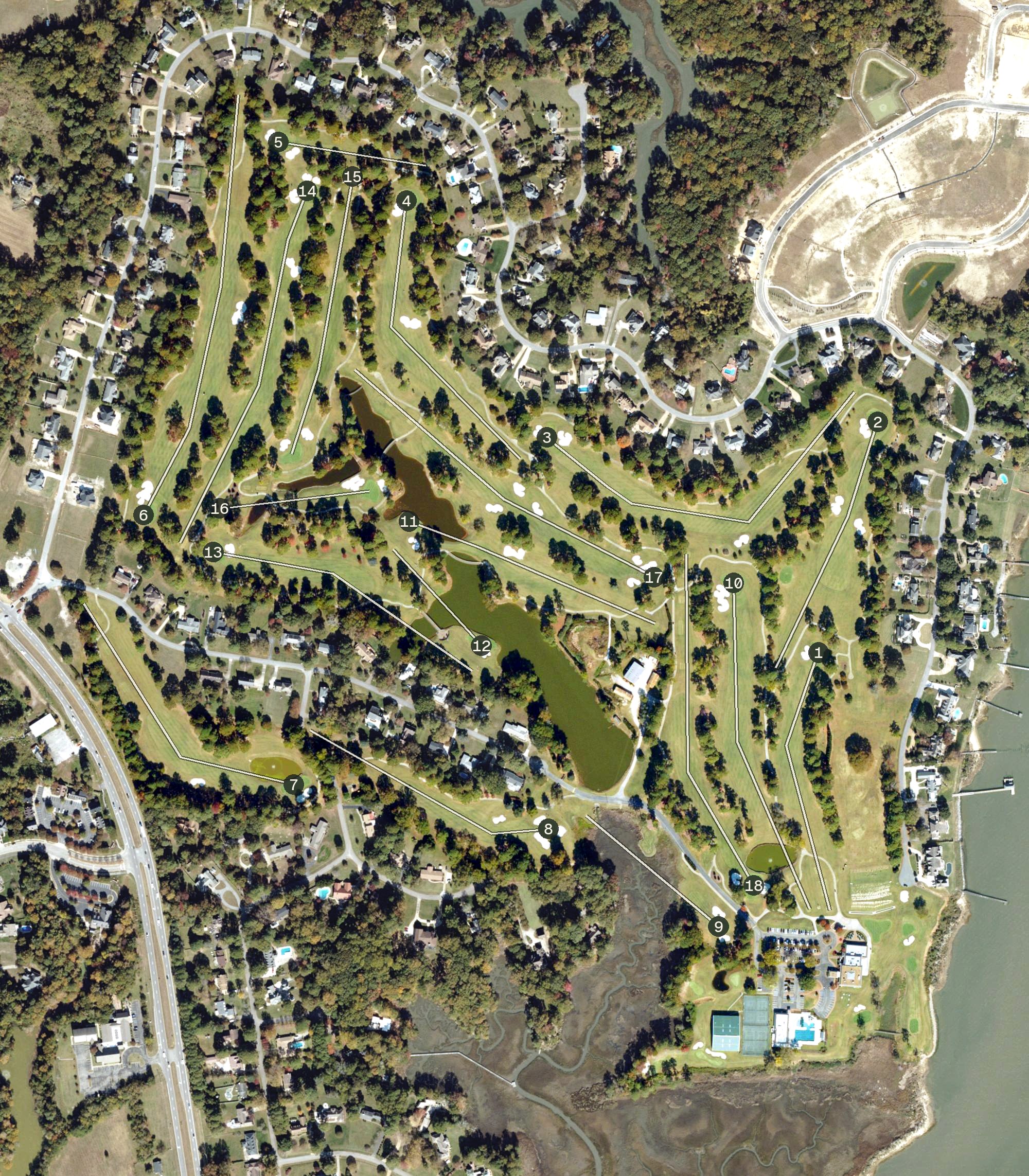 Aerial view of Cedar Point Country Club, VA