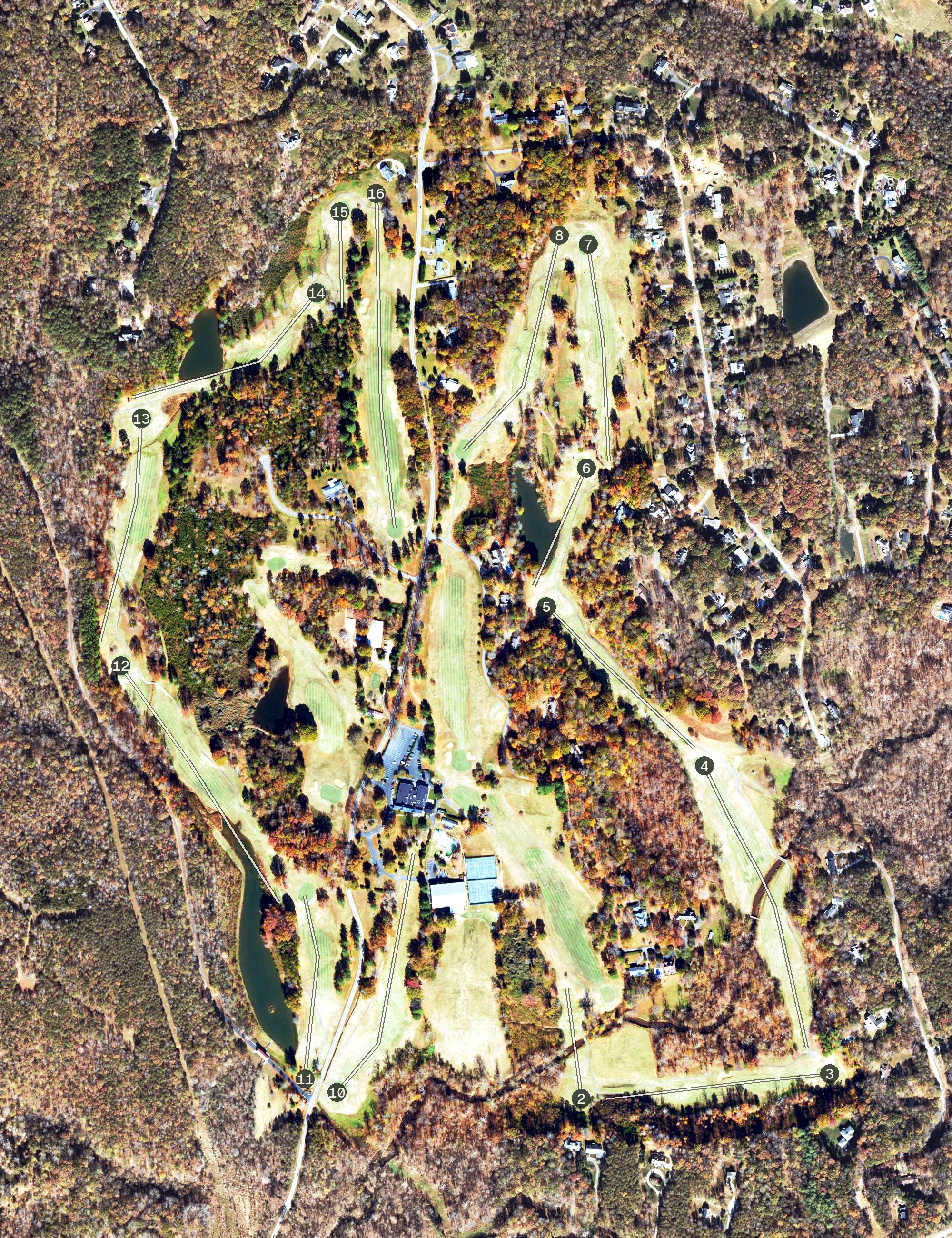 Aerial view of Chatmoss Country Club, VA