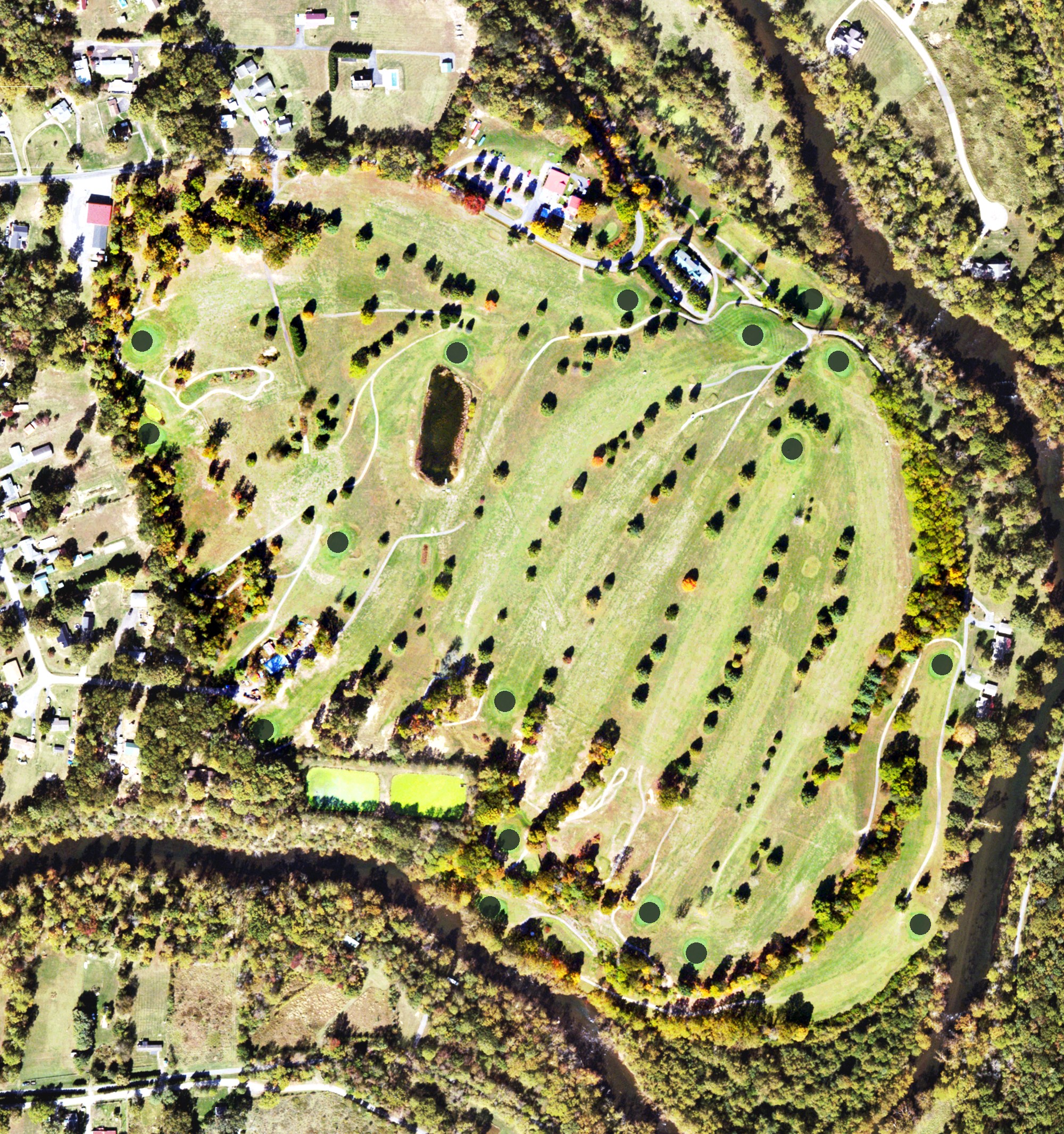 Aerial view of Cliff View Golf Course, VA