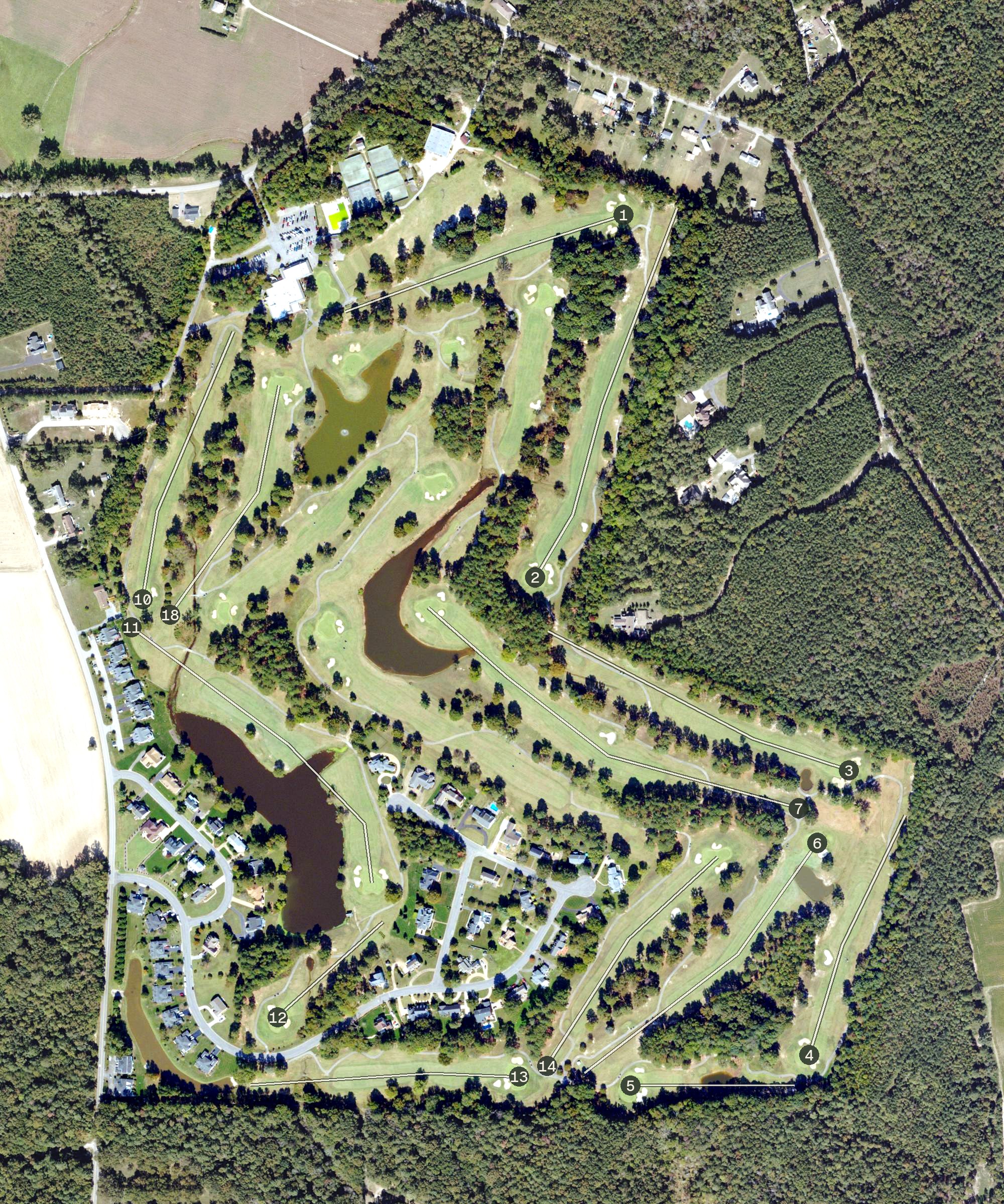 Aerial view of Country Club of Petersburg, VA