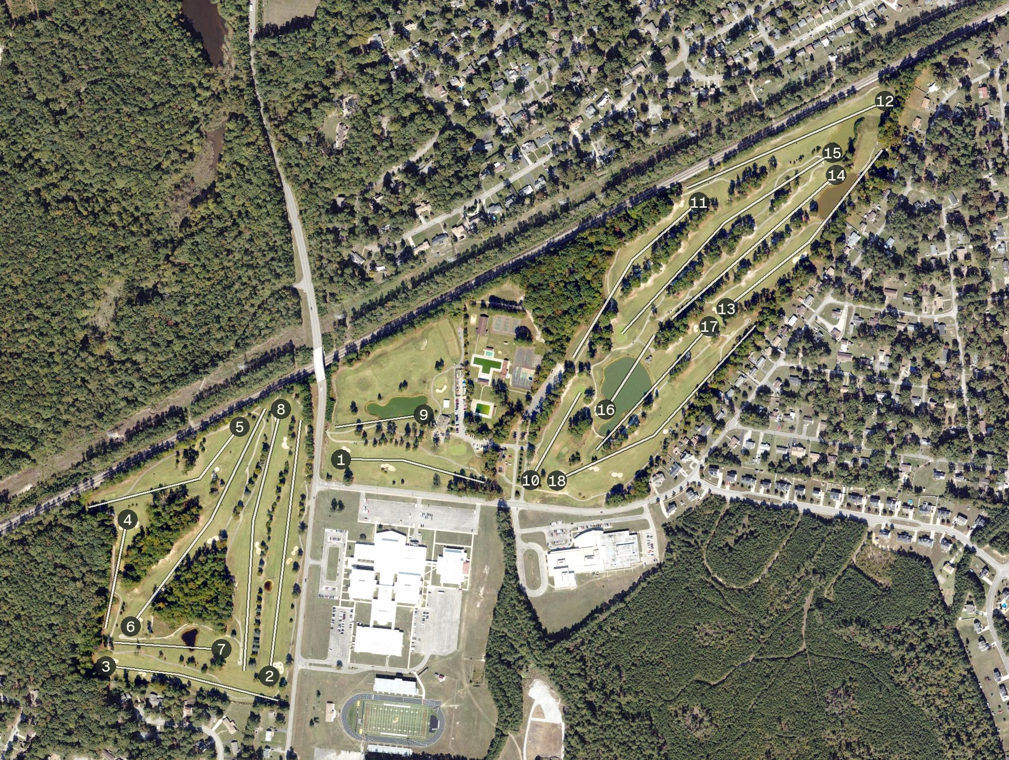 Aerial view of Dogwood Trace Golf Course, VA