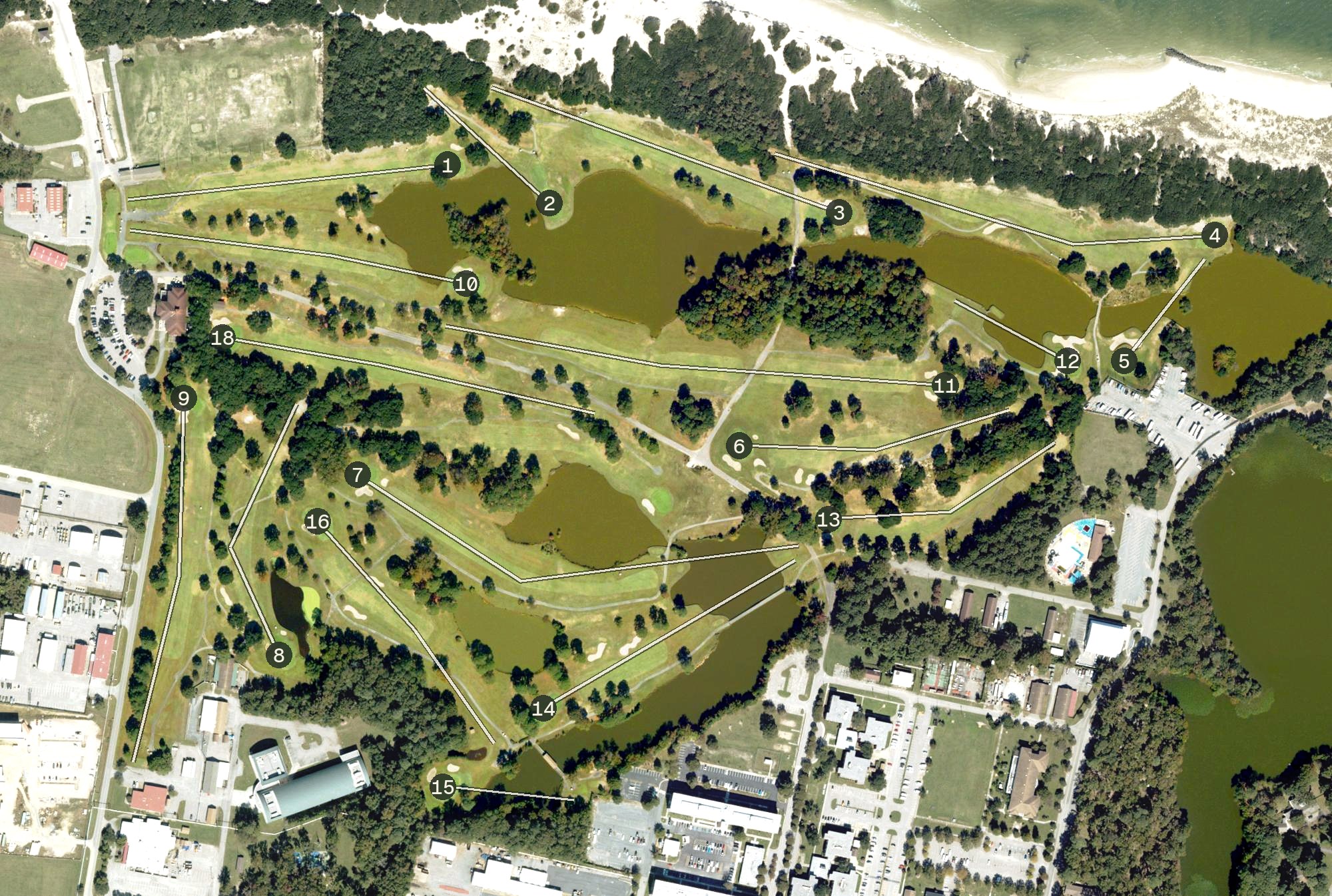 Aerial view of Eagle Haven Golf Course, VA