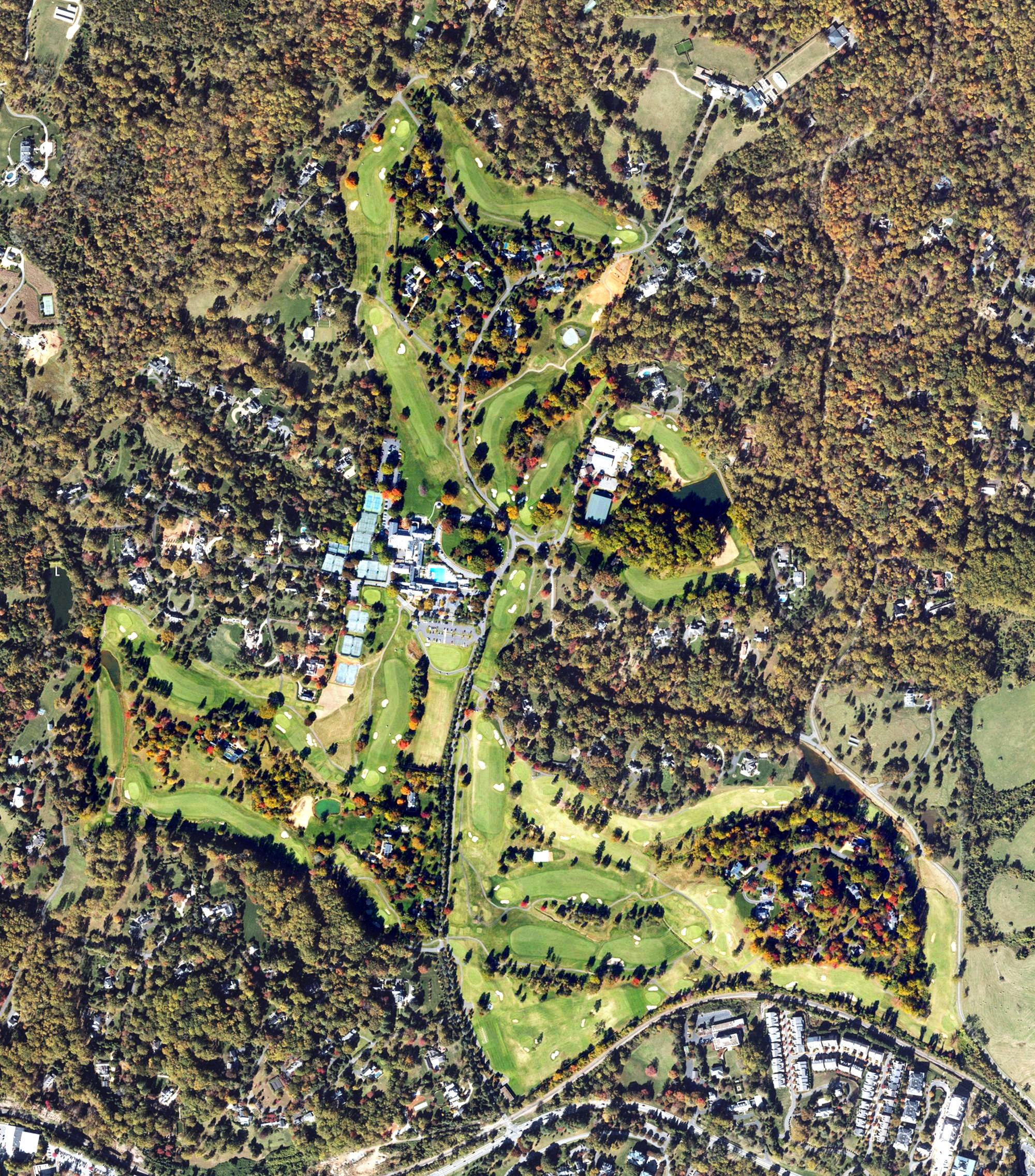 Aerial view of Farmington Country Club, VA
