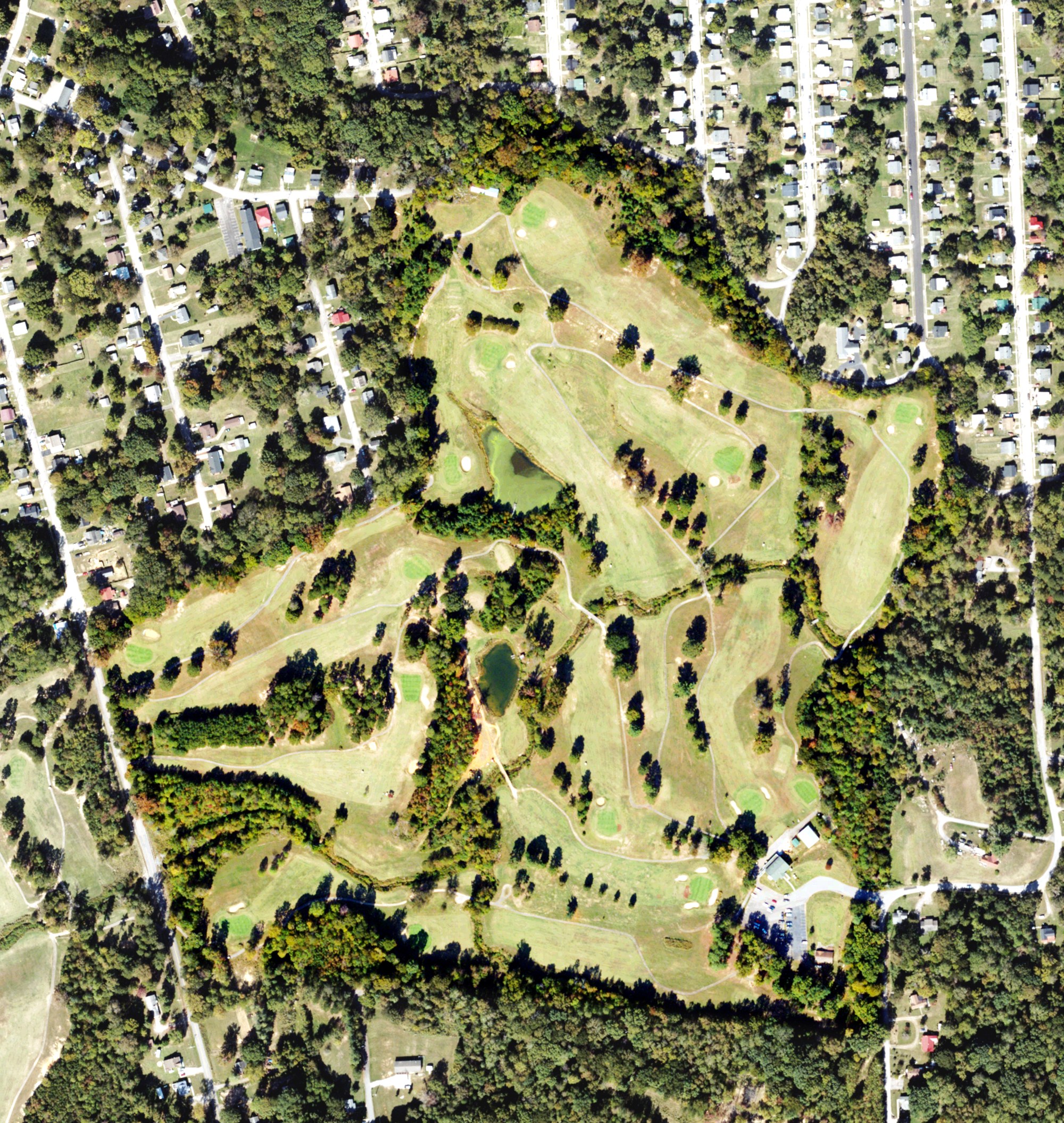Aerial view of Glen Oak Golf Club, VA