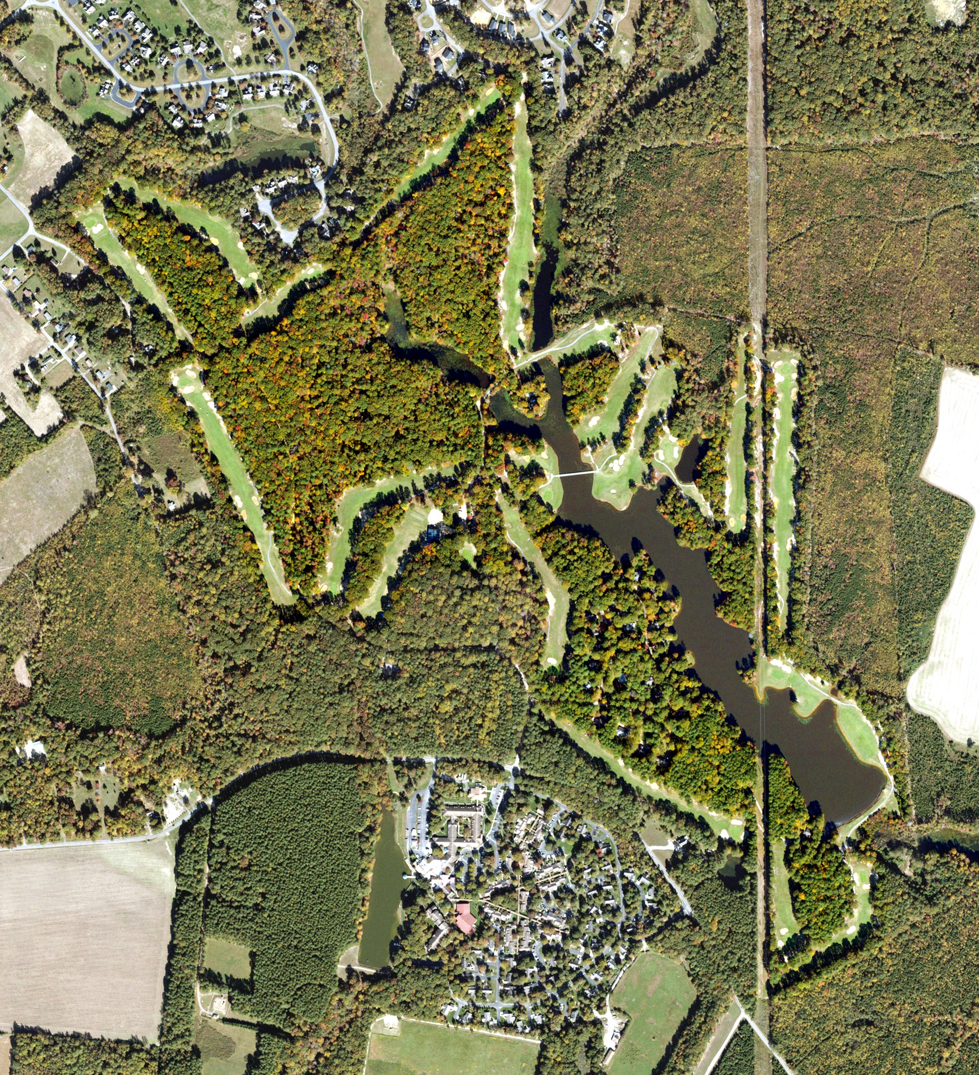 Aerial view of Golden Eagle Golf Club at The Tides, VA