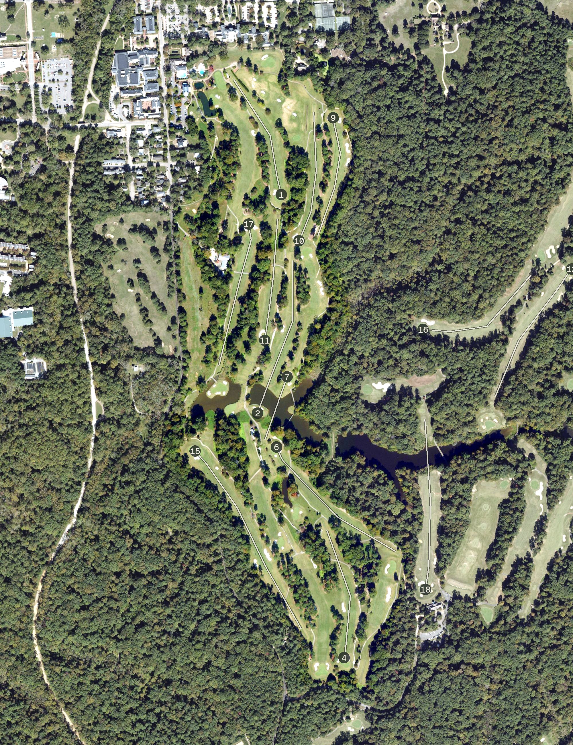 Aerial view of Golden Horseshoe Golf Club Gold Course, VA