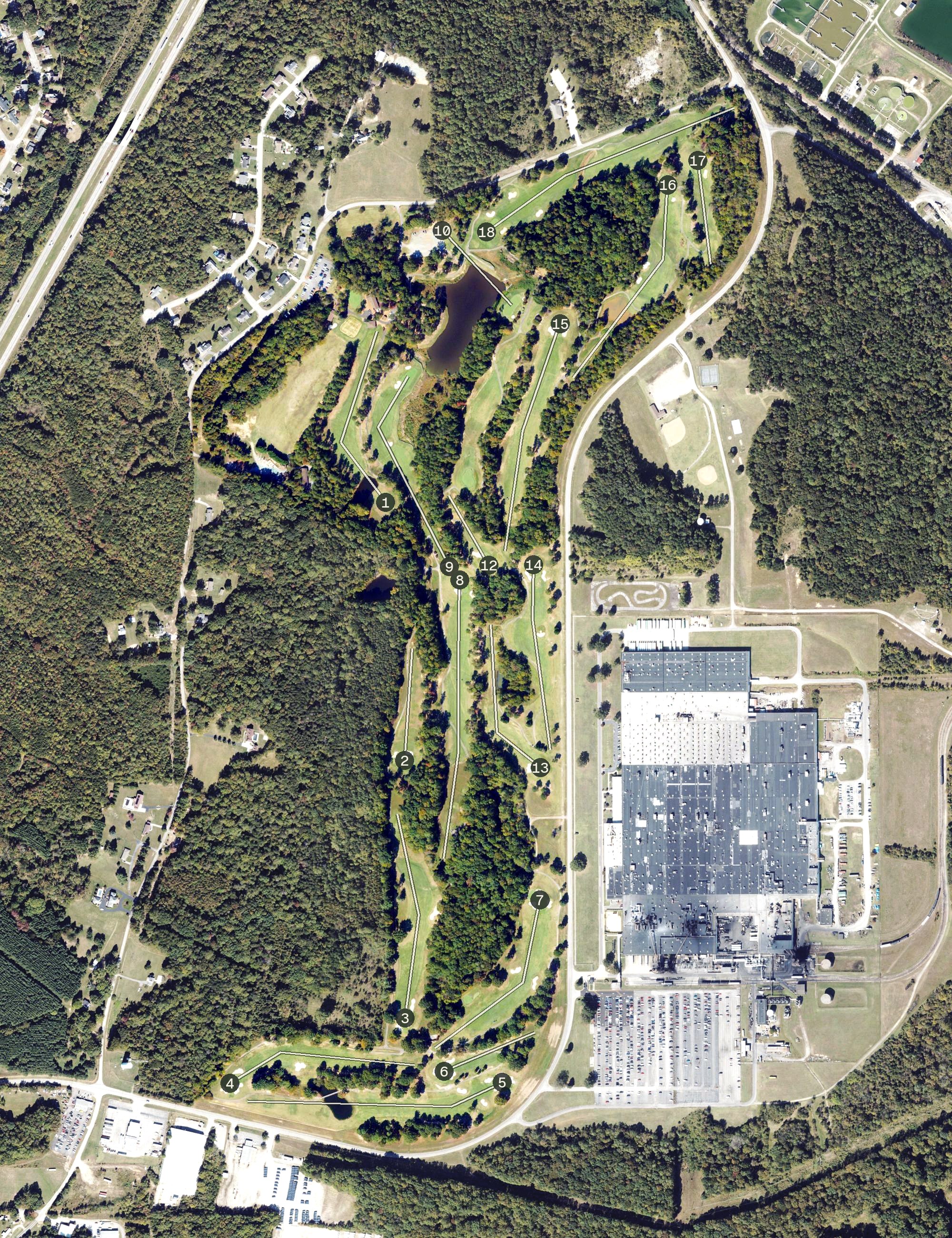 Aerial view of Goodyear Golf Club, VA