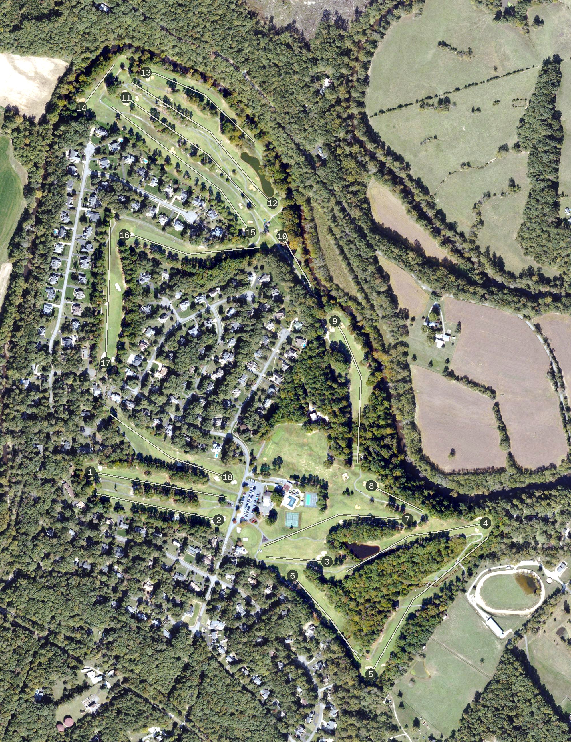 Aerial view of Hanover Golf Club, VA