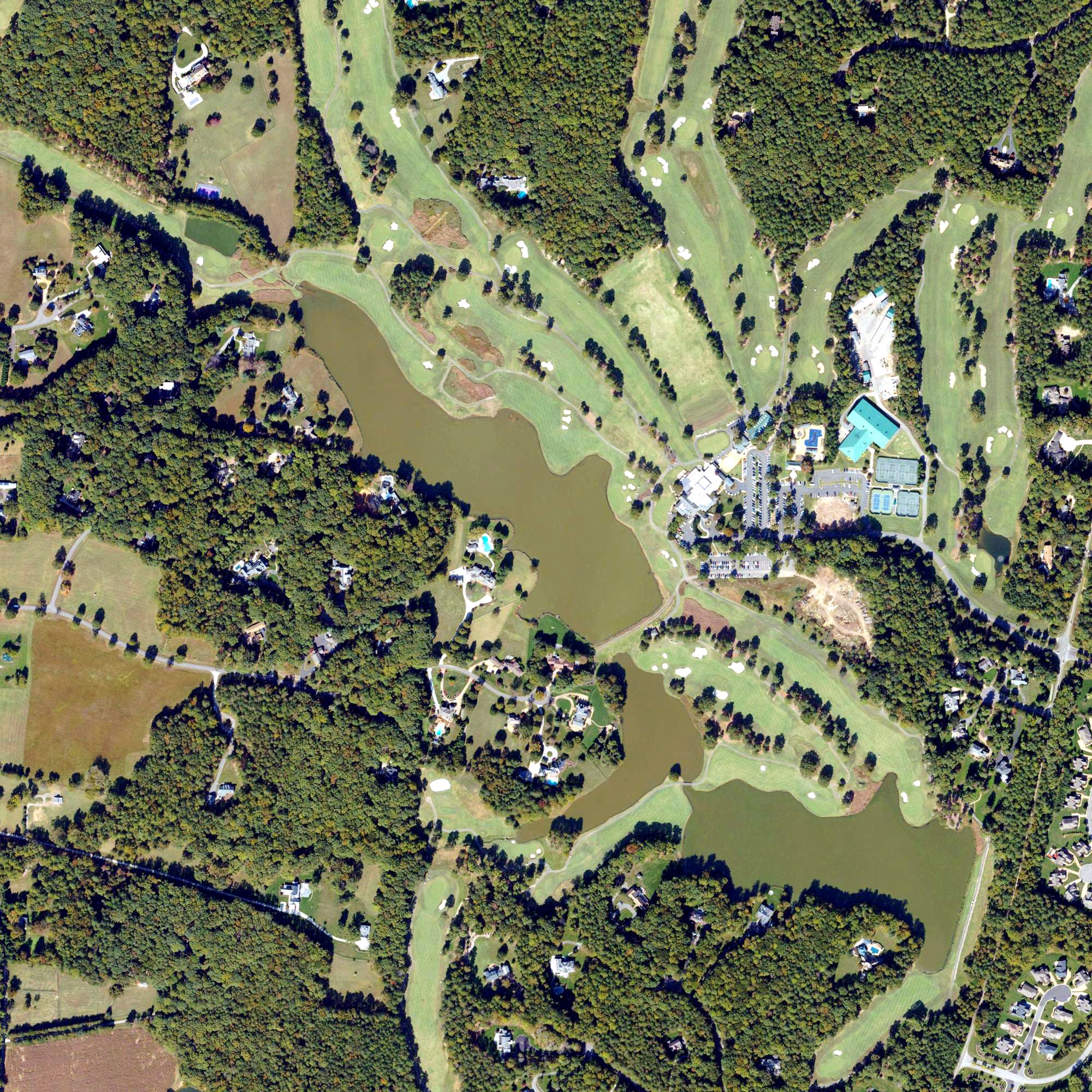 Aerial view of Hermitage Country Club, VA
