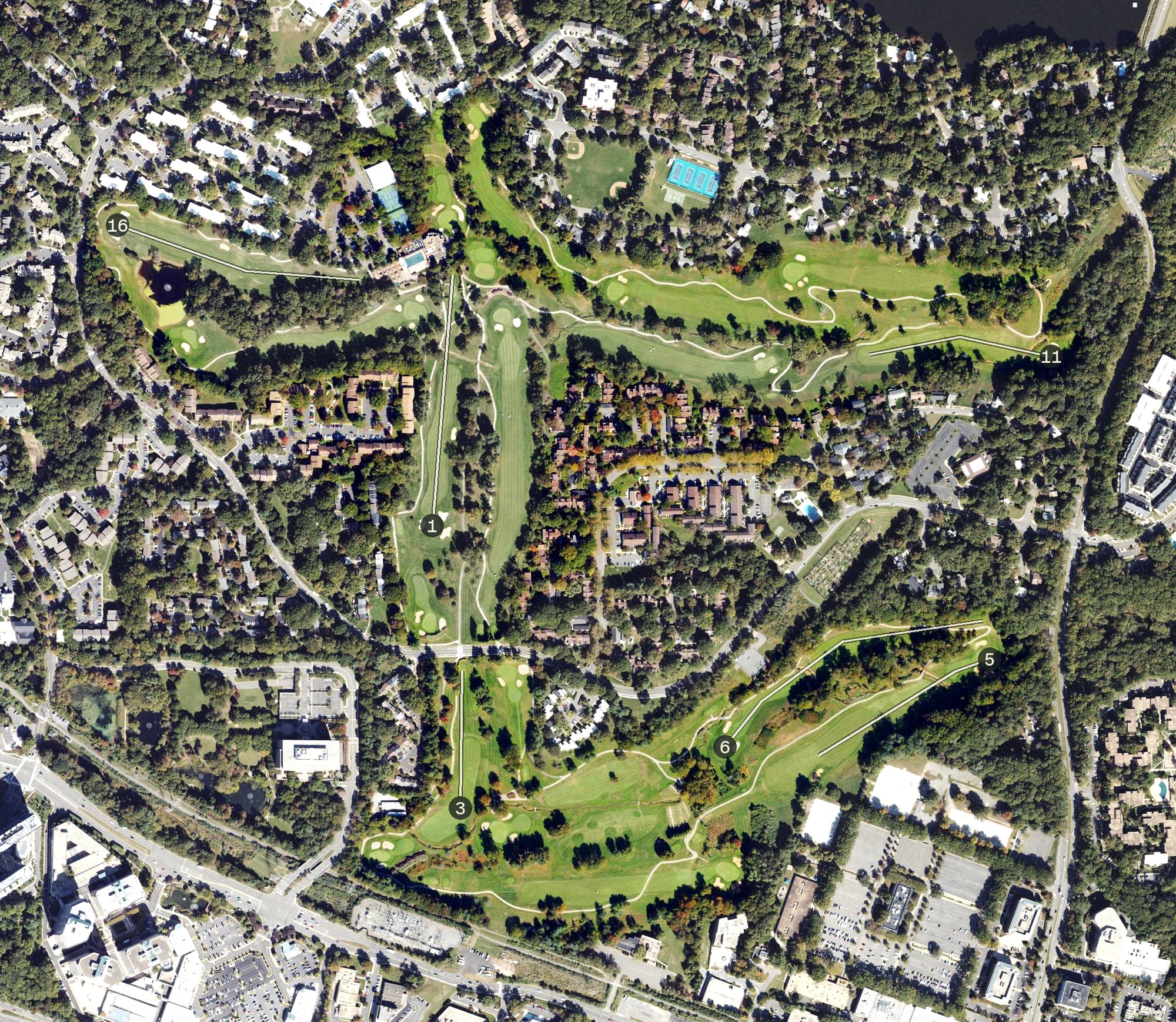 Aerial view of Hidden Creek Country Club, VA