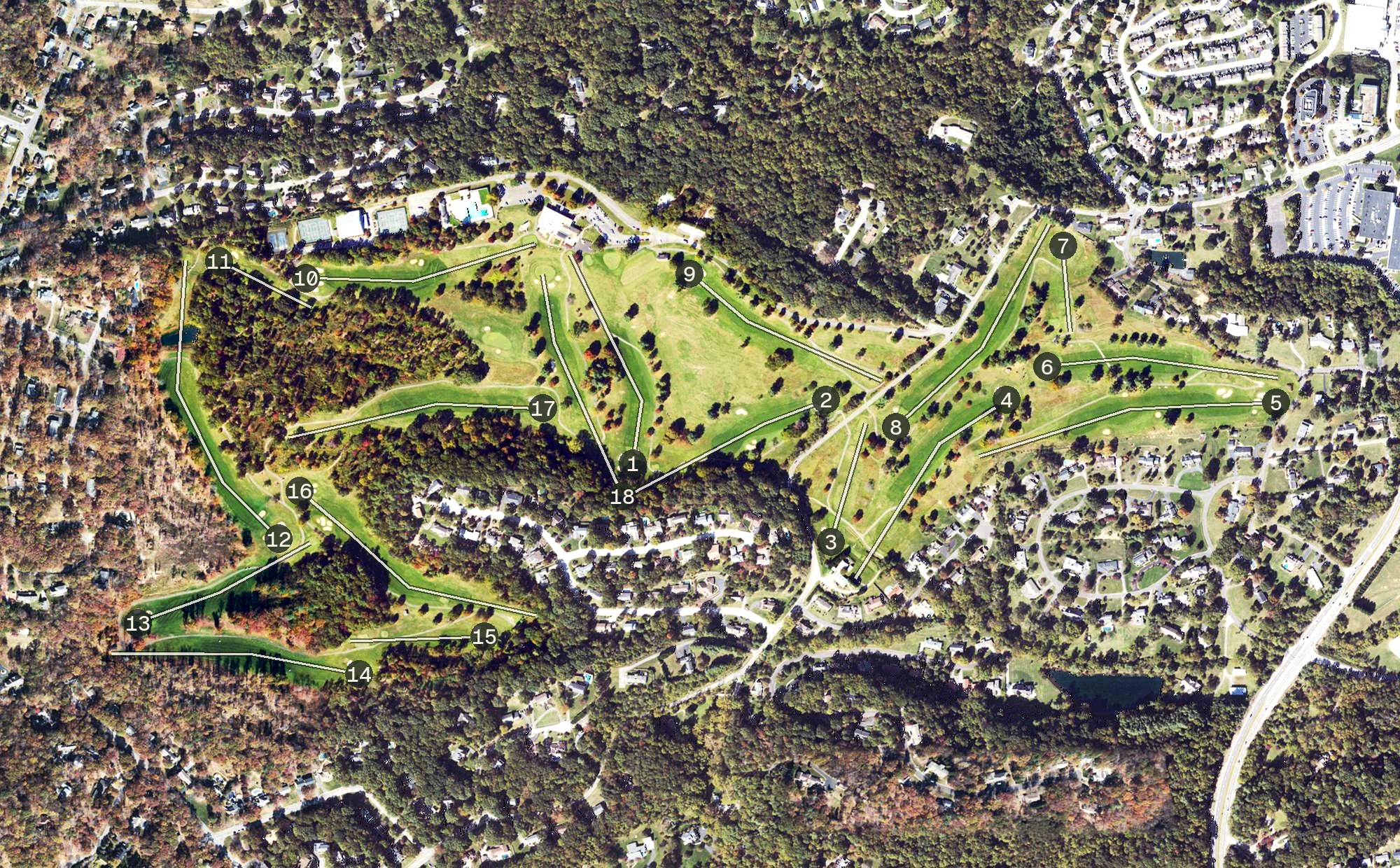 Aerial view of Hidden Valley Country Club, VA