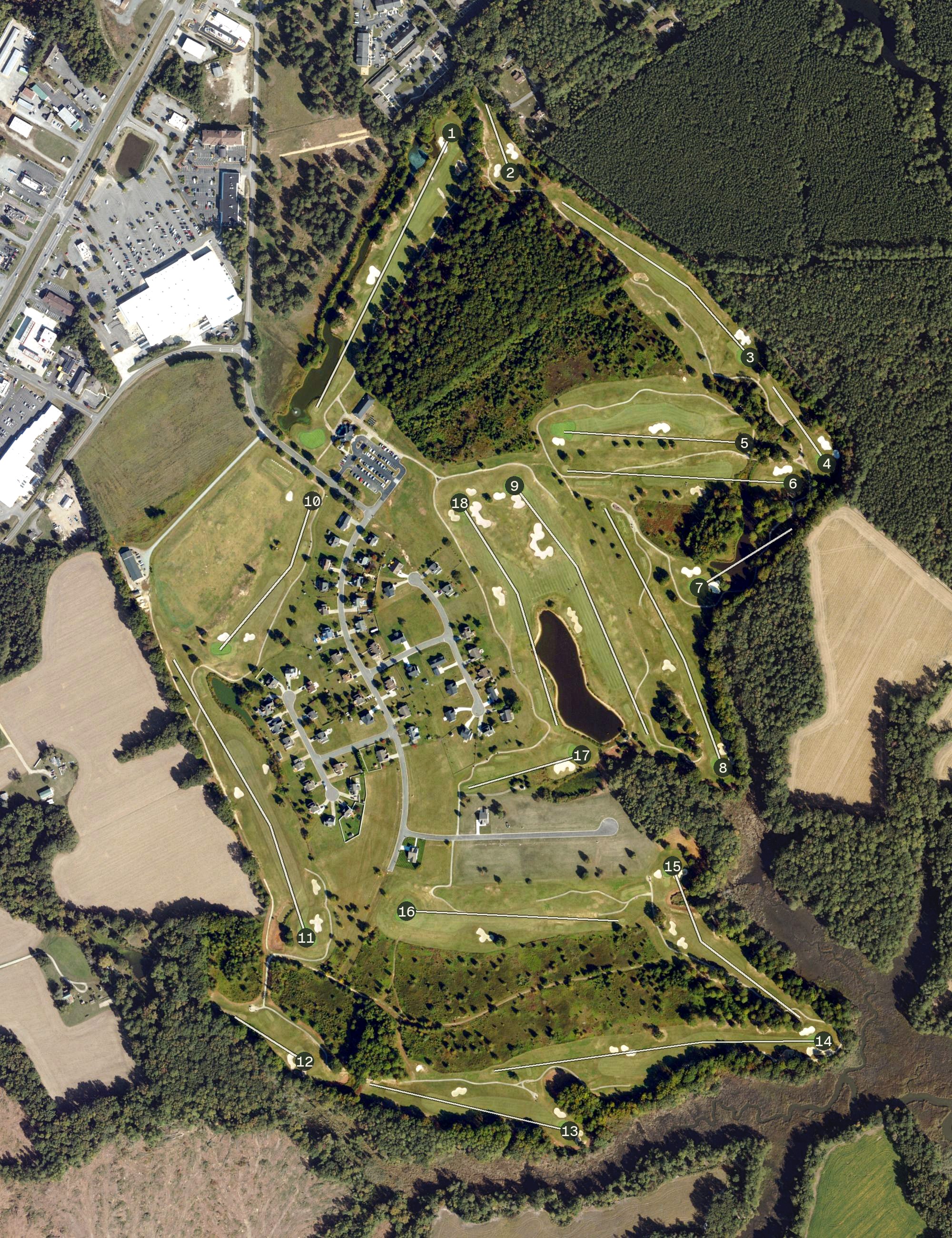 Aerial view of Hobbs Hole Golf Course, VA