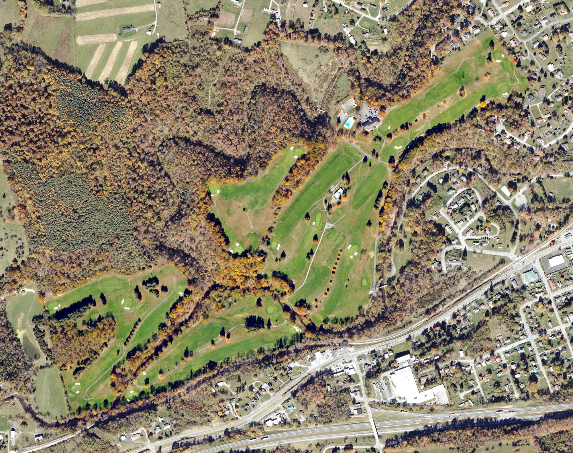 Aerial view of Holston Hills Community Golf Course, VA