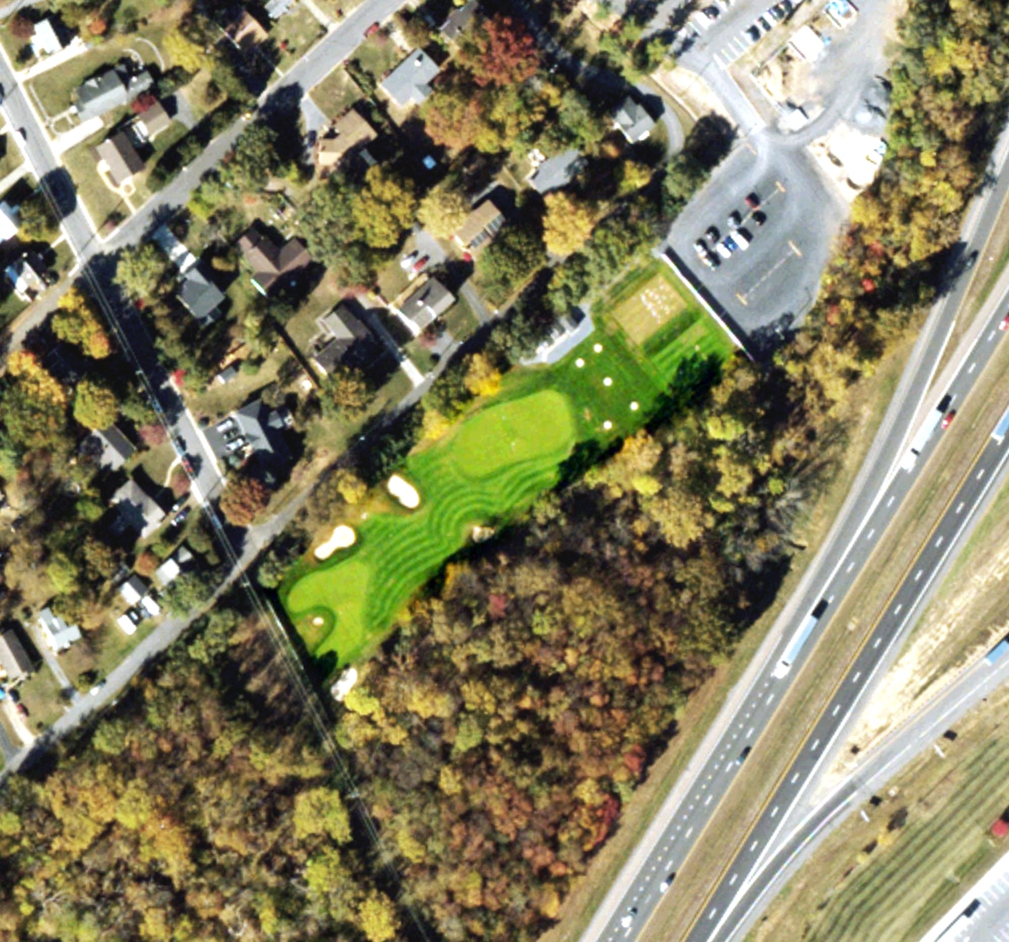 Aerial view of JMU Practice Golf, VA