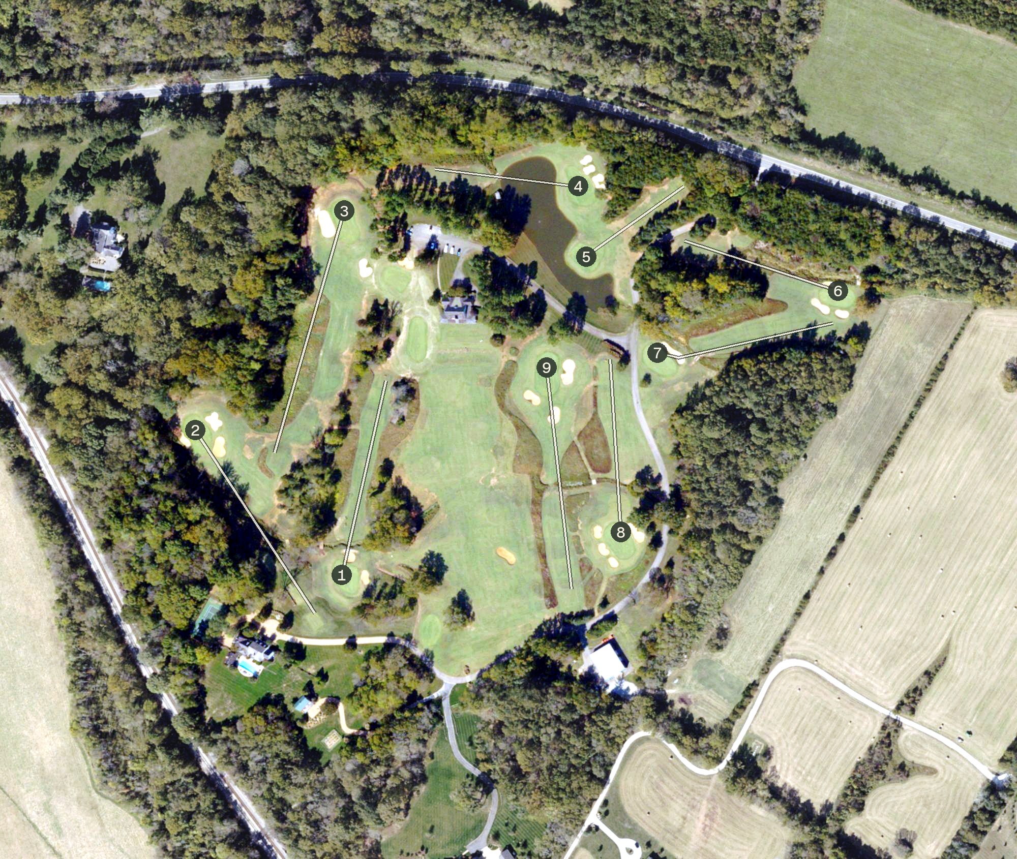 Aerial view of Kanawha Club, VA