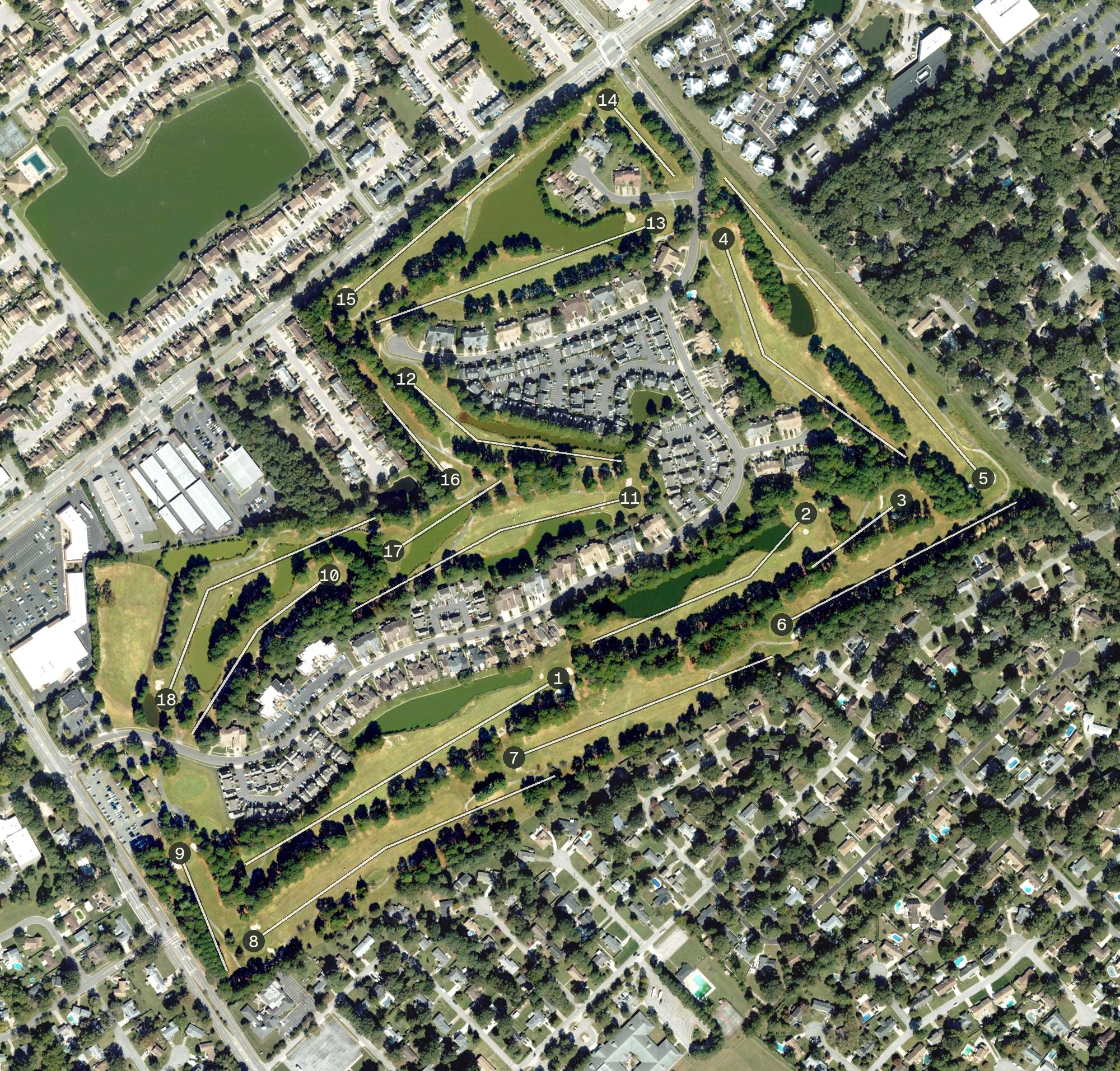Aerial view of Kempsville Greens Golf Course, VA