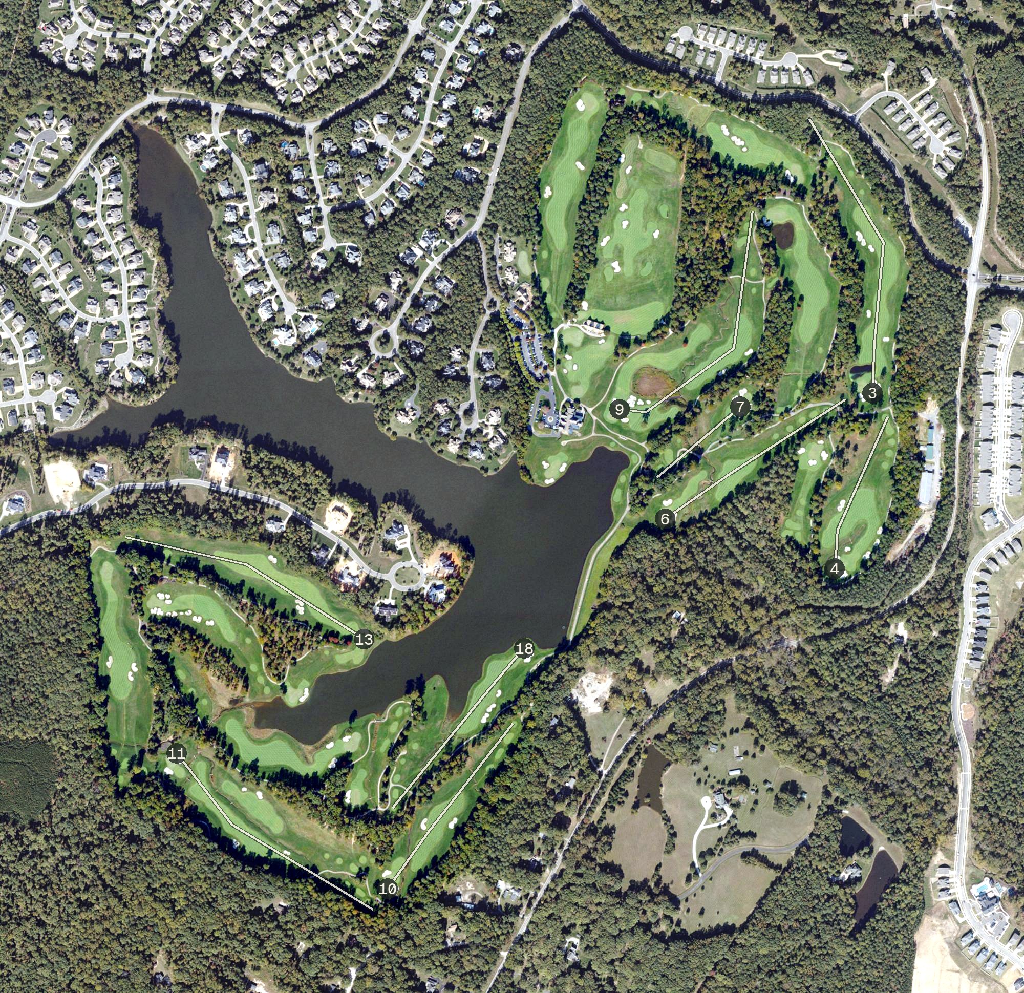 Aerial view of Kinloch Golf Club, VA
