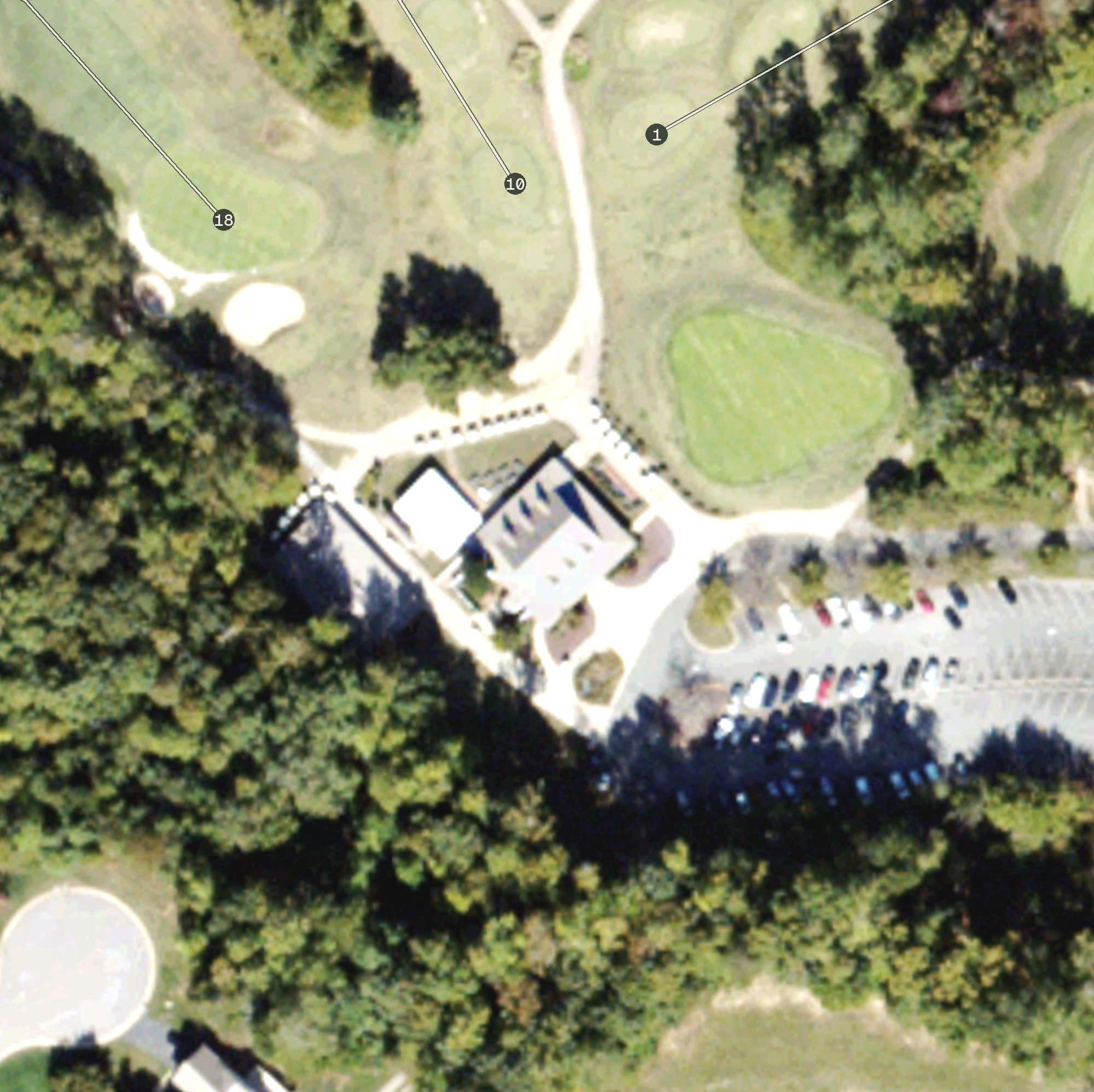 Aerial view of Lee Hill Golf Clubhouse, VA