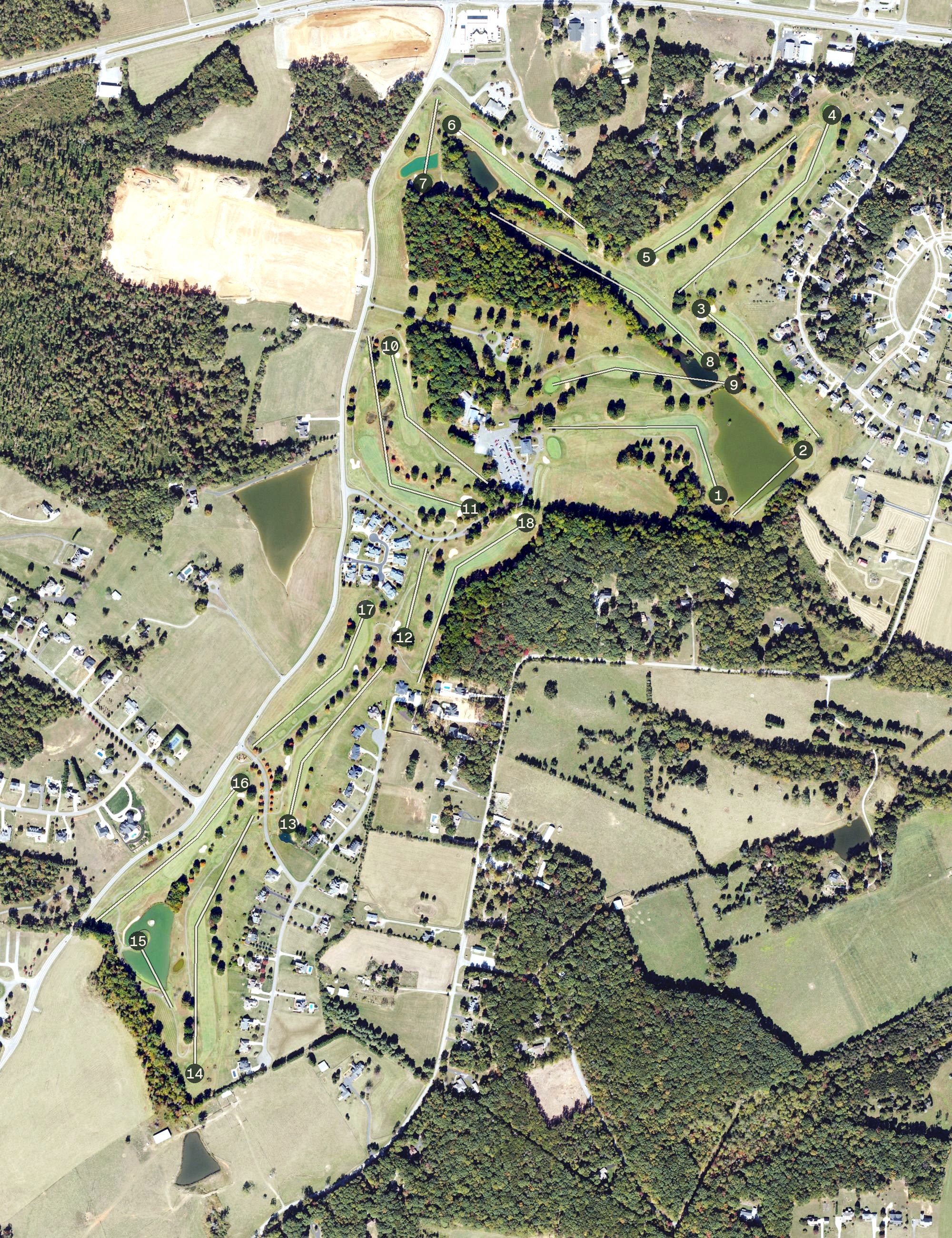 Aerial view of London Downs Golf Club, VA
