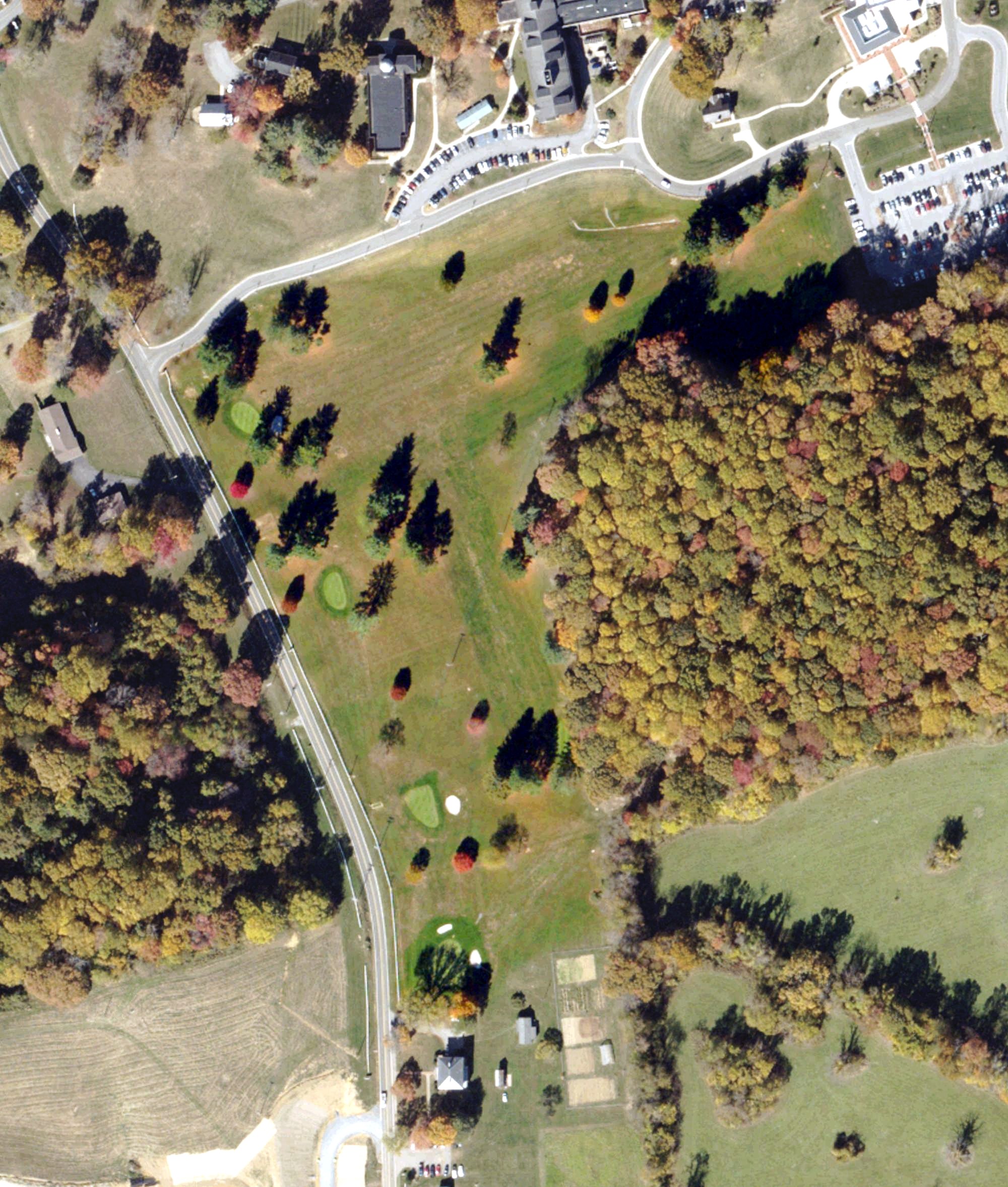 Aerial view of Lynch Links Golf Course of Emory & Henry College, VA