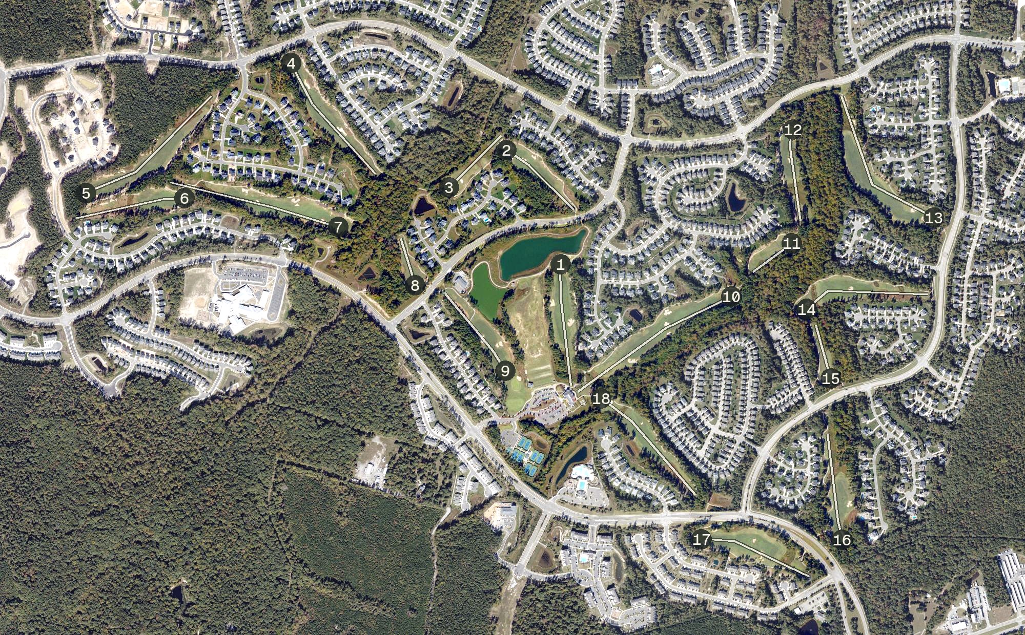 Aerial view of Magnolia Green Golf Club, VA
