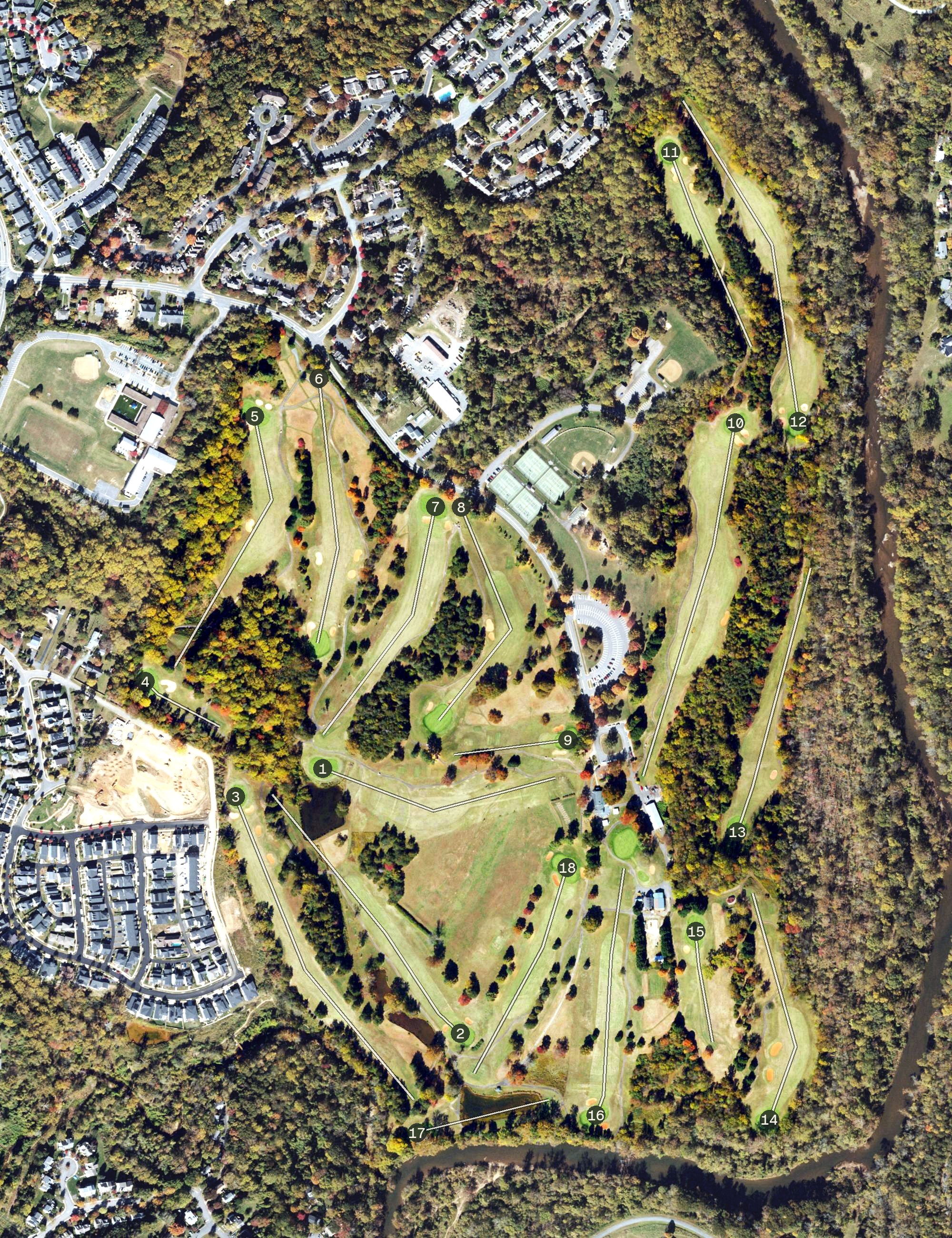 Aerial view of Meadowcreek Golf Course, VA