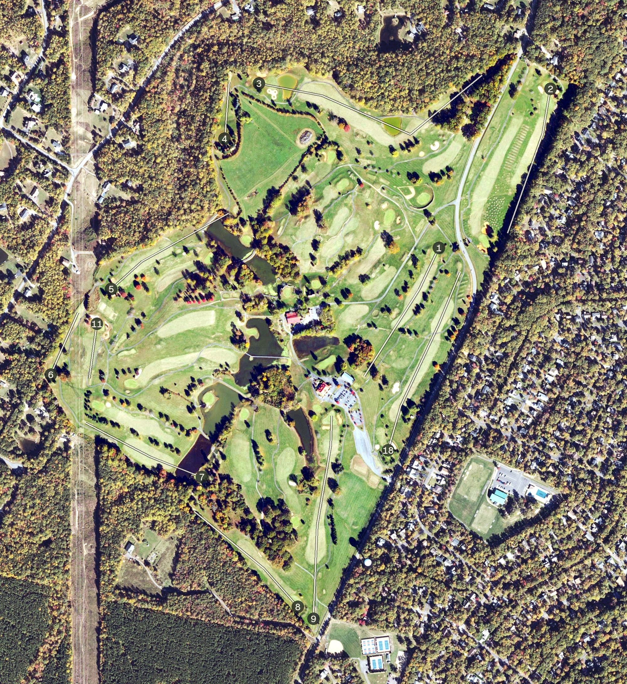 Aerial view of Meadows Farms Golf Course, VA