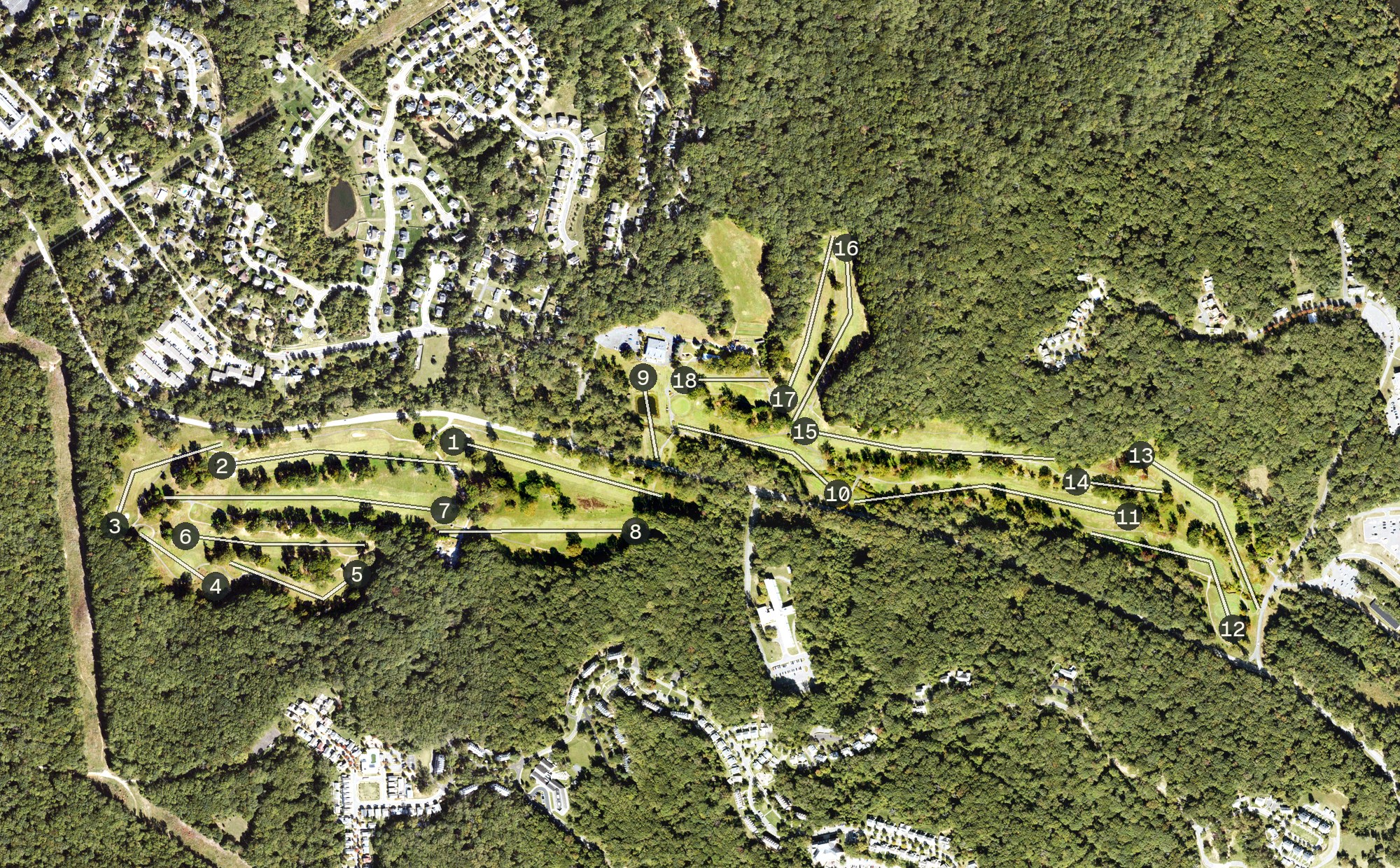 Aerial view of Medal of Honour Golf Course, VA