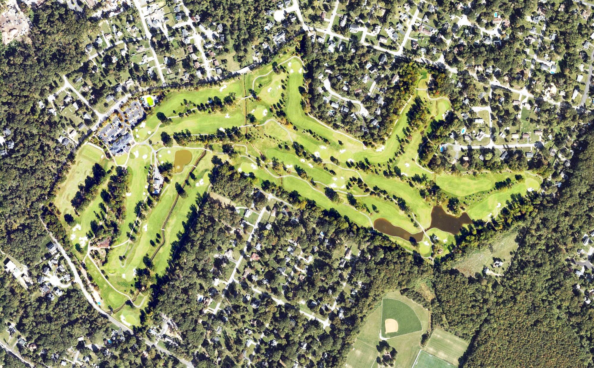Aerial view of Mount Vernon Country Club, VA