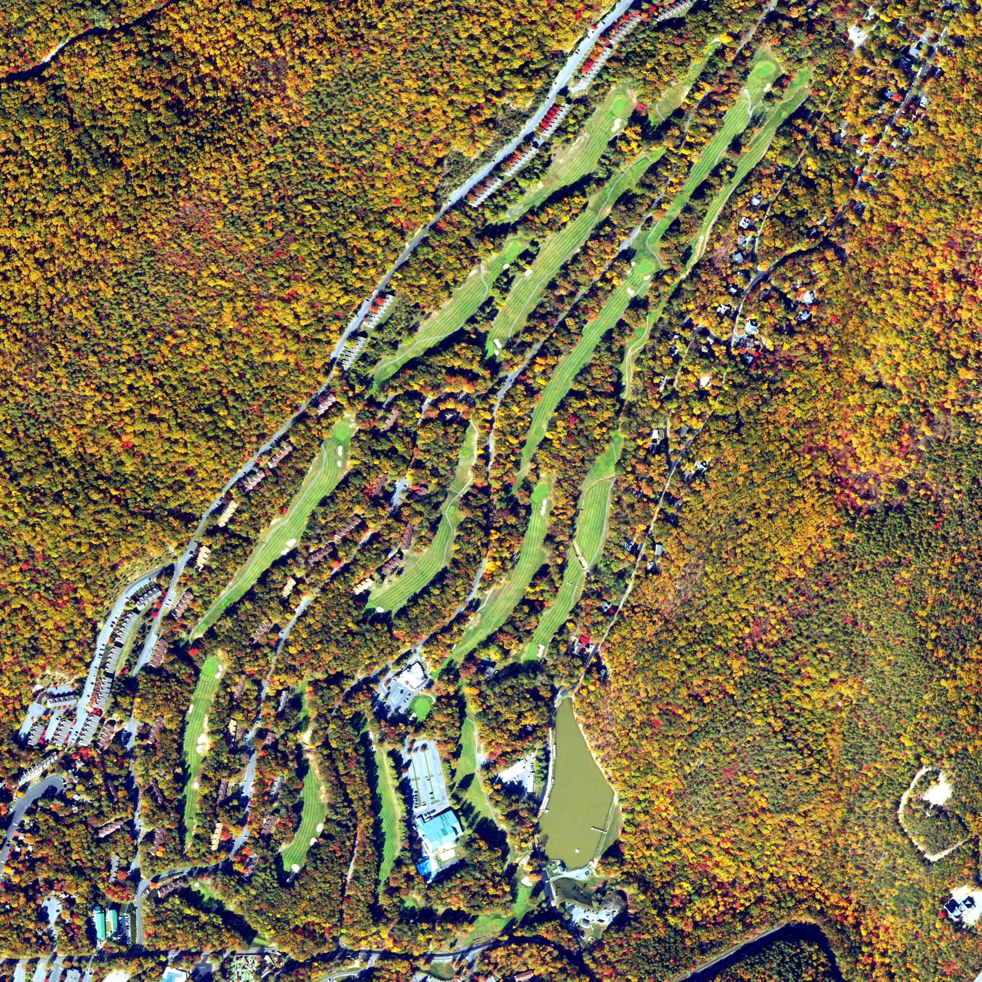 Aerial view of Mountain Greens Golf Course, VA