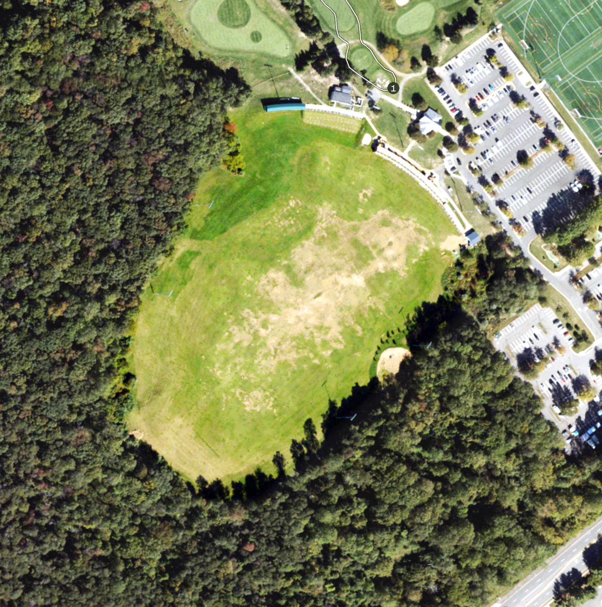 Aerial view of Oakmont Driving Range, VA