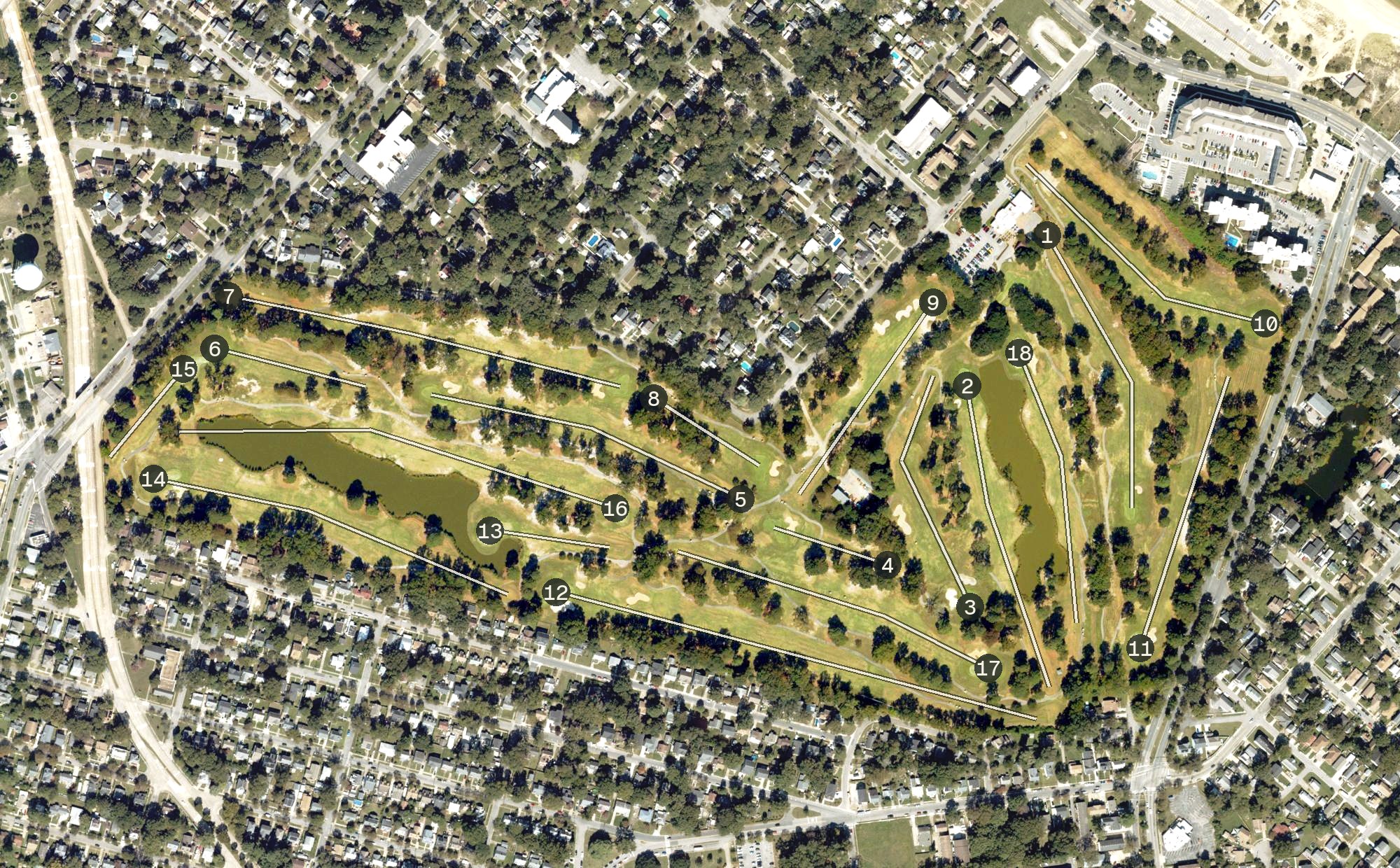 Aerial view of Ocean View Golf Course, VA
