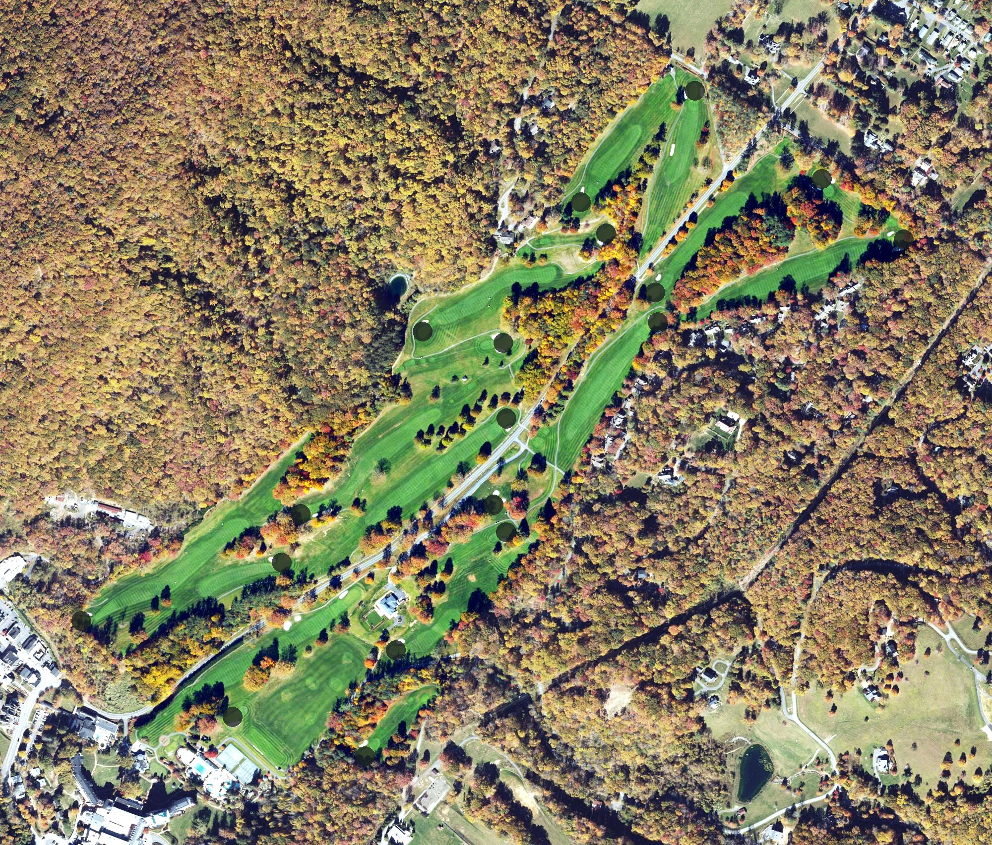 Aerial view of Old Course, VA