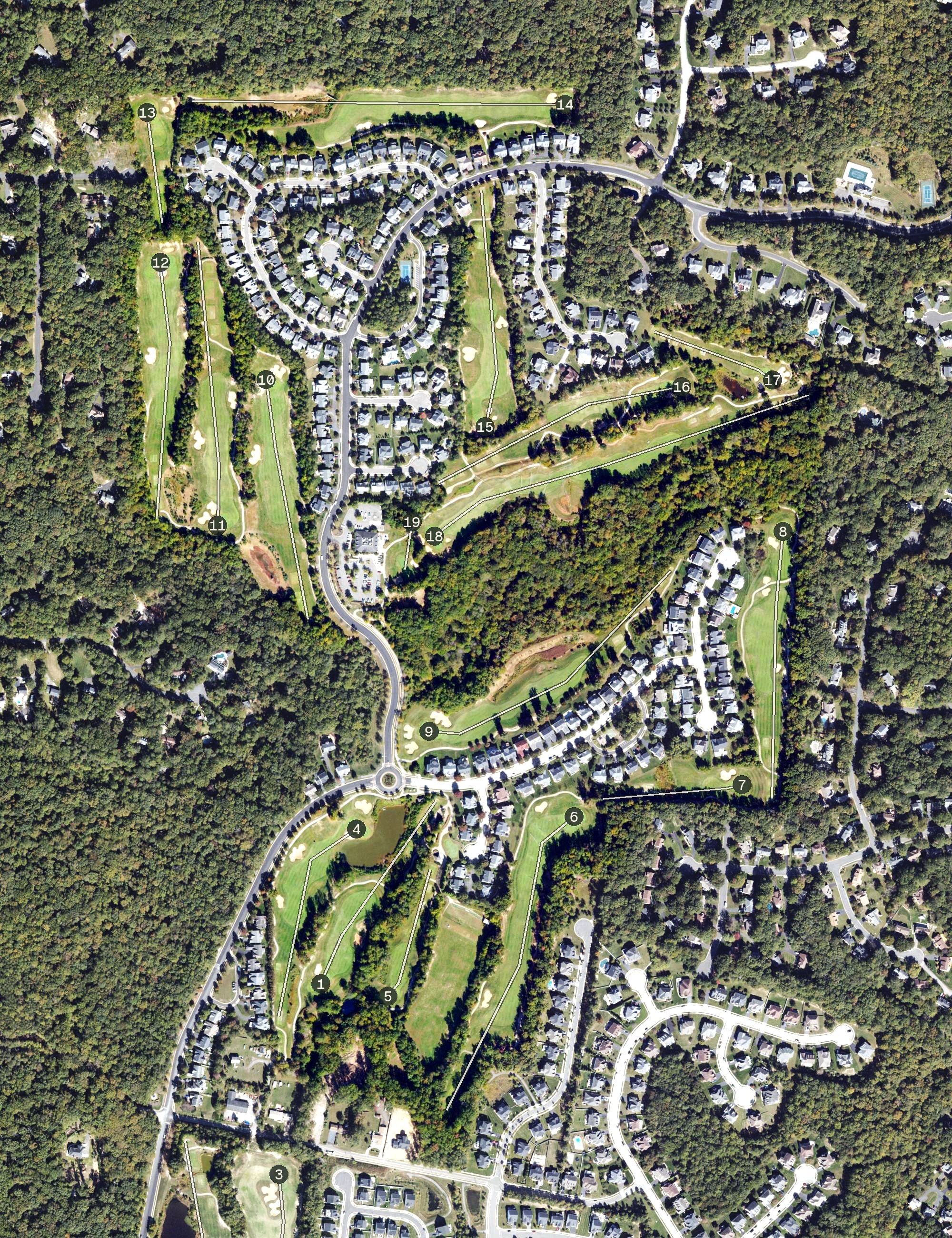 Aerial view of Old Hickory Golf Club, VA