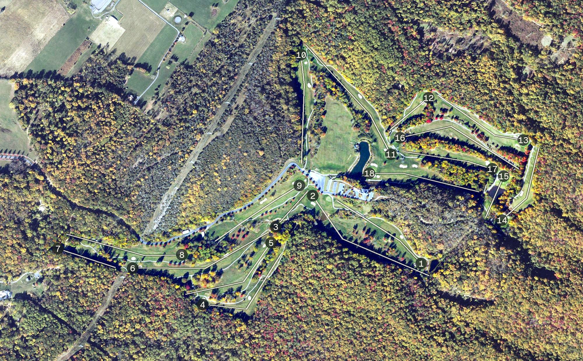 Aerial view of Packsaddle Ridge Golf Club, VA