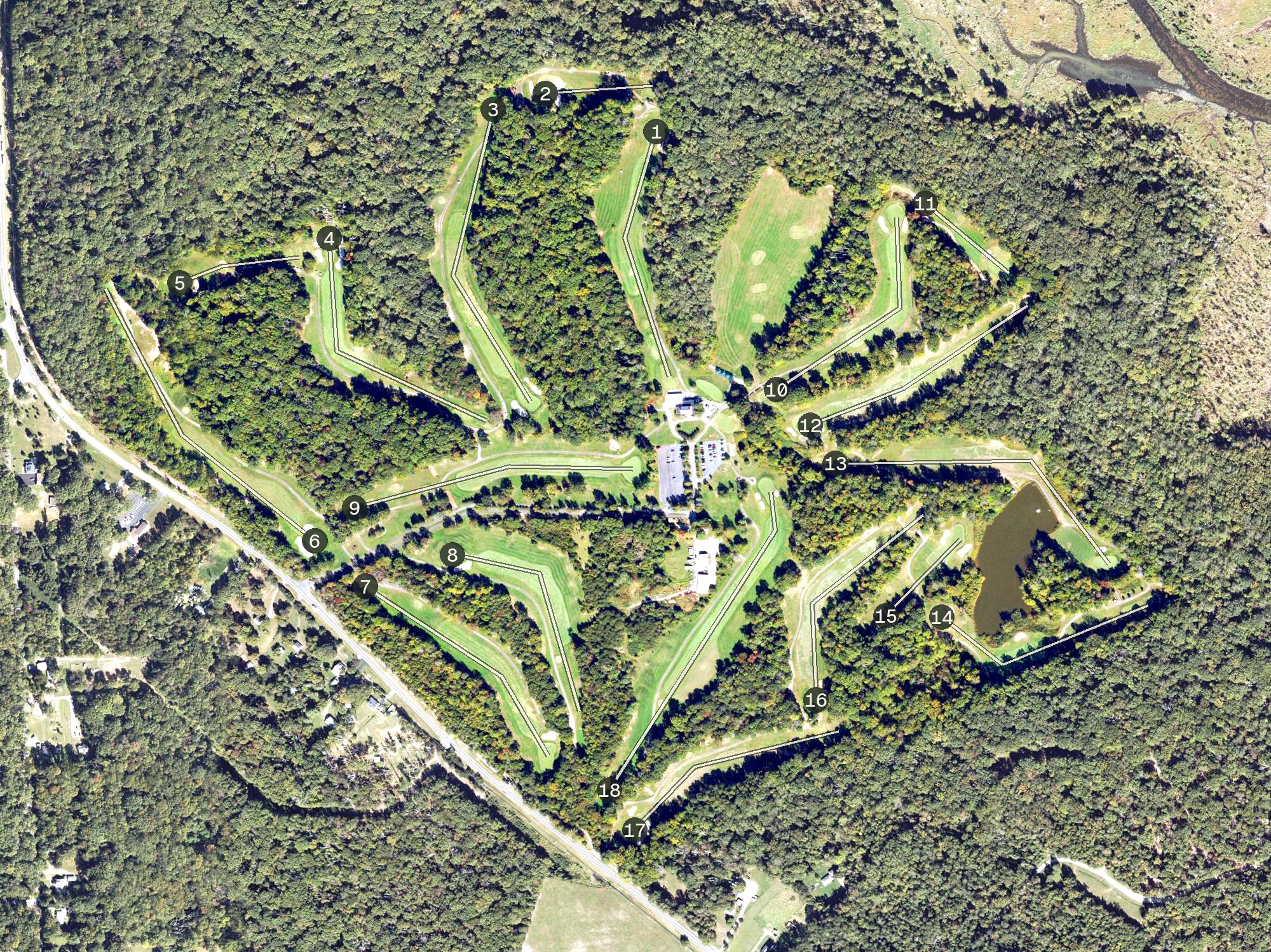 Aerial view of Pohick Bay Golf Course, VA
