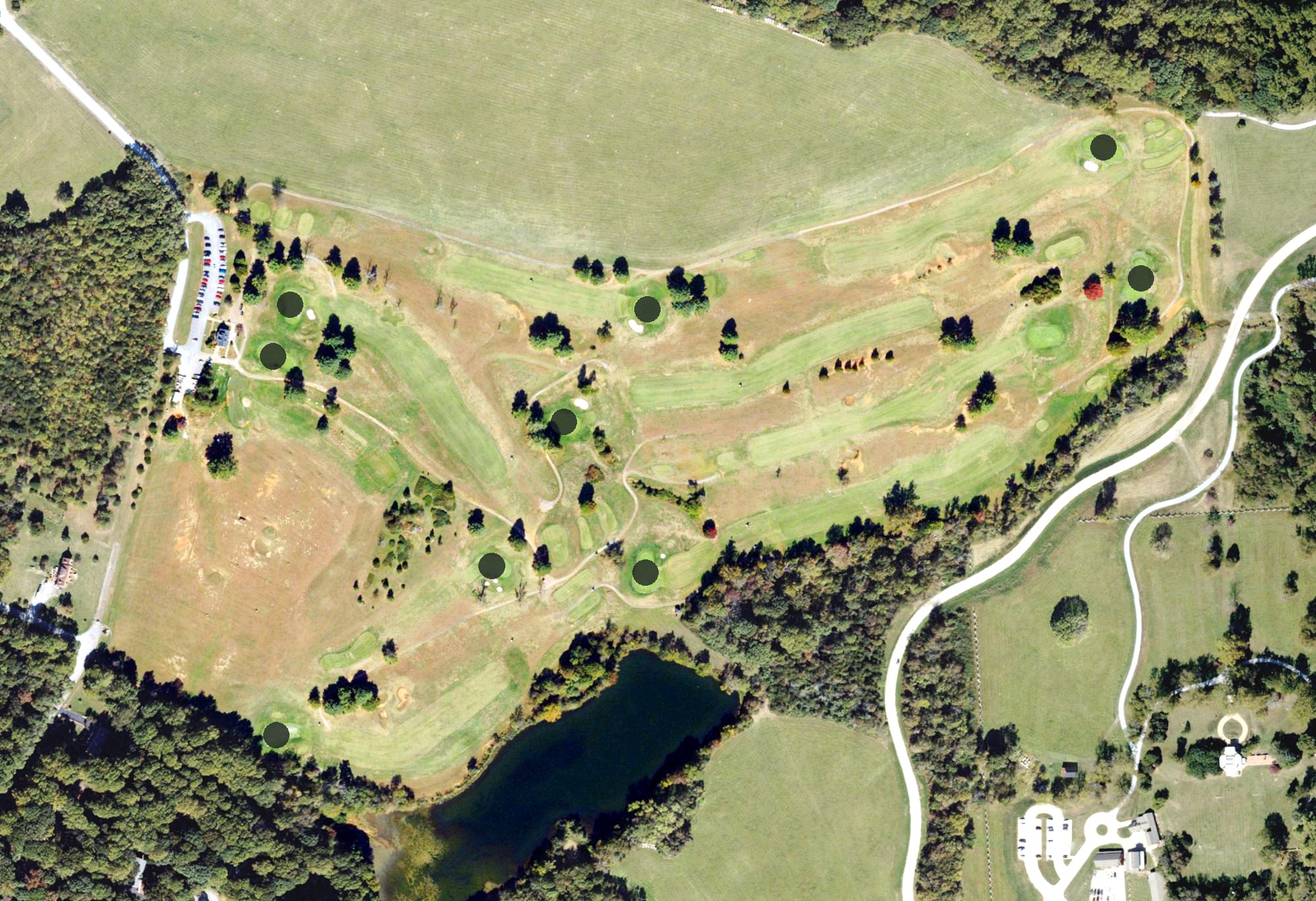 Aerial view of Poplar Forest Golf Course, VA