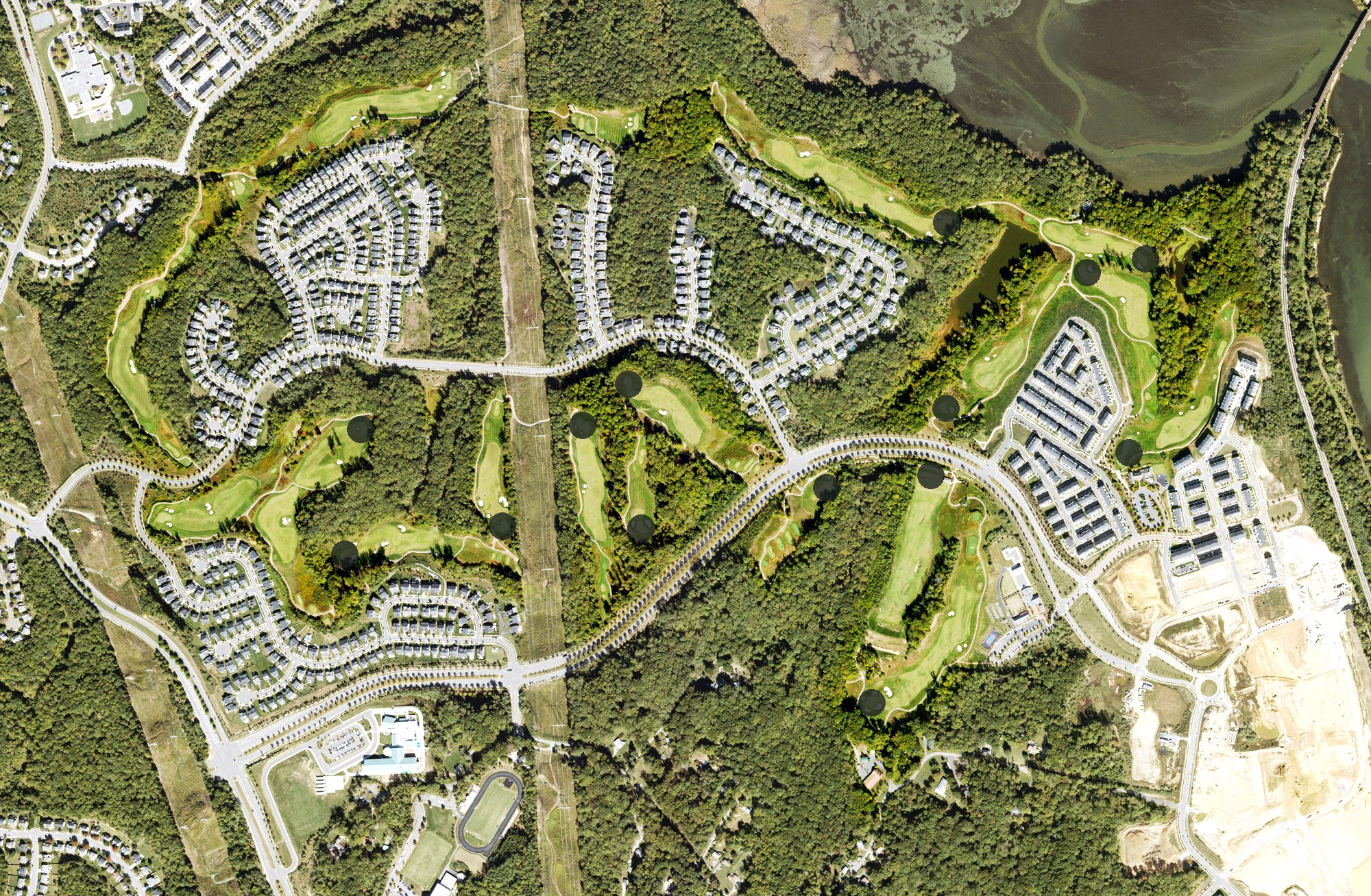 Aerial view of Potomac Shores Golf Club, VA