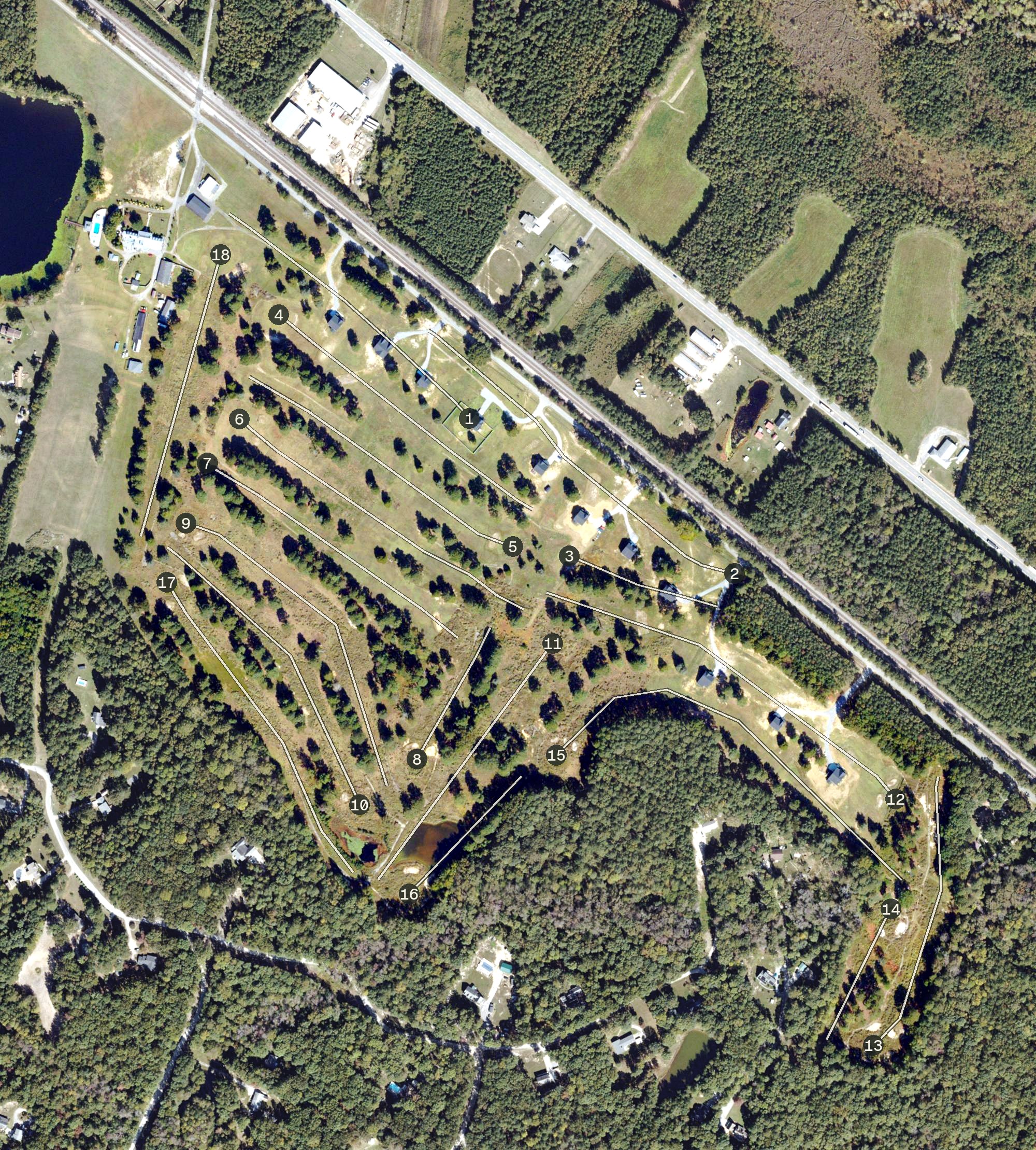Aerial view of Prince George Golf Course, VA