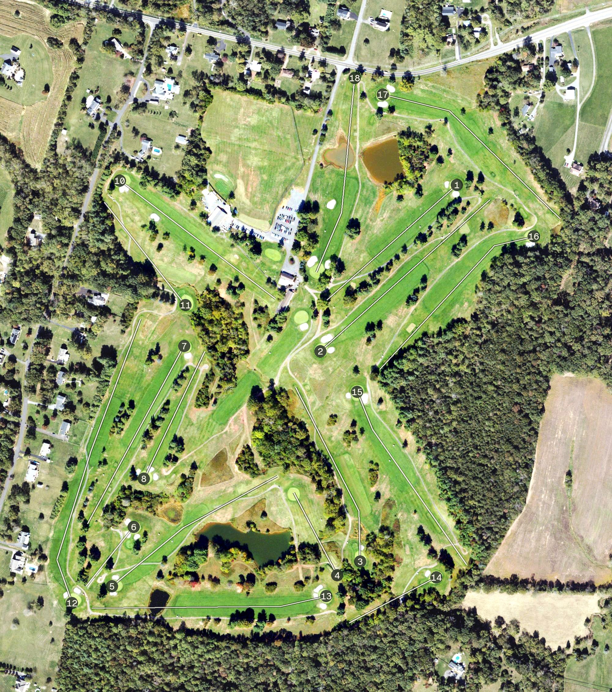 Aerial view of Prince William Golf Course, VA