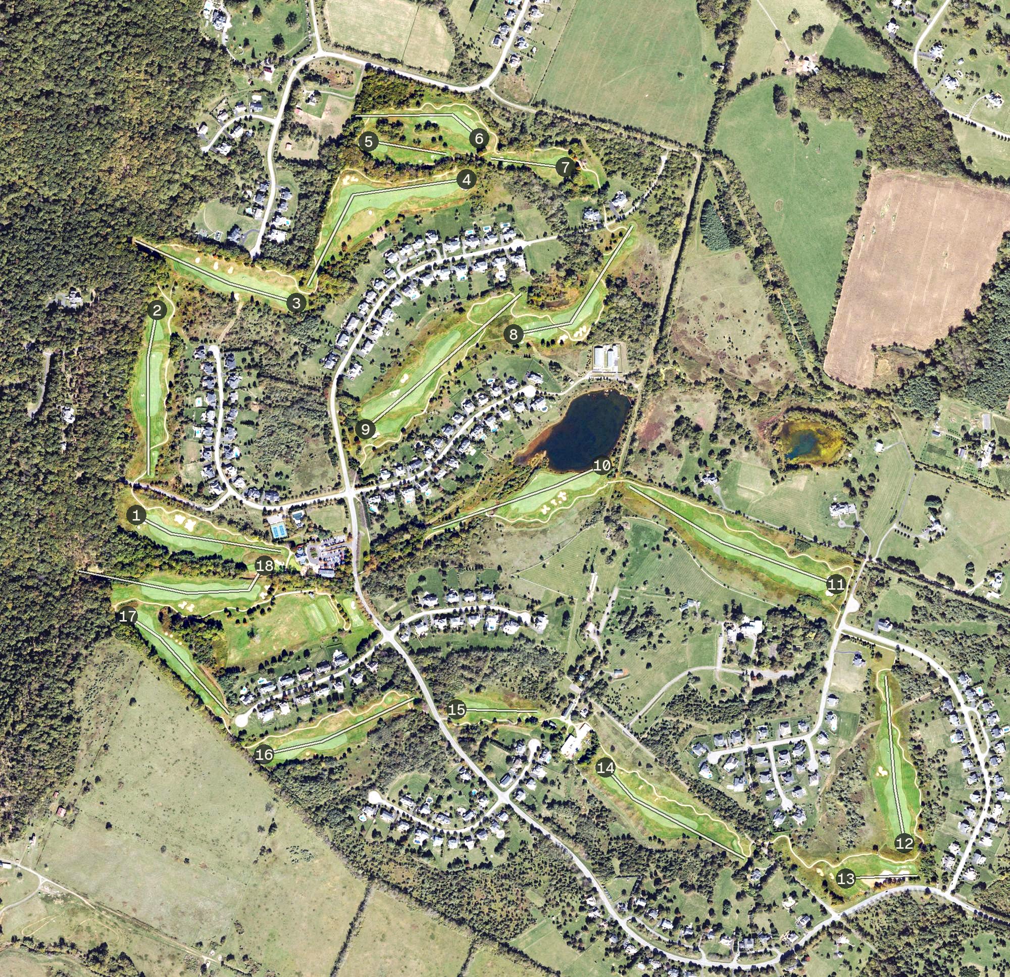 Aerial view of Rasberry Falls Golf Club, VA