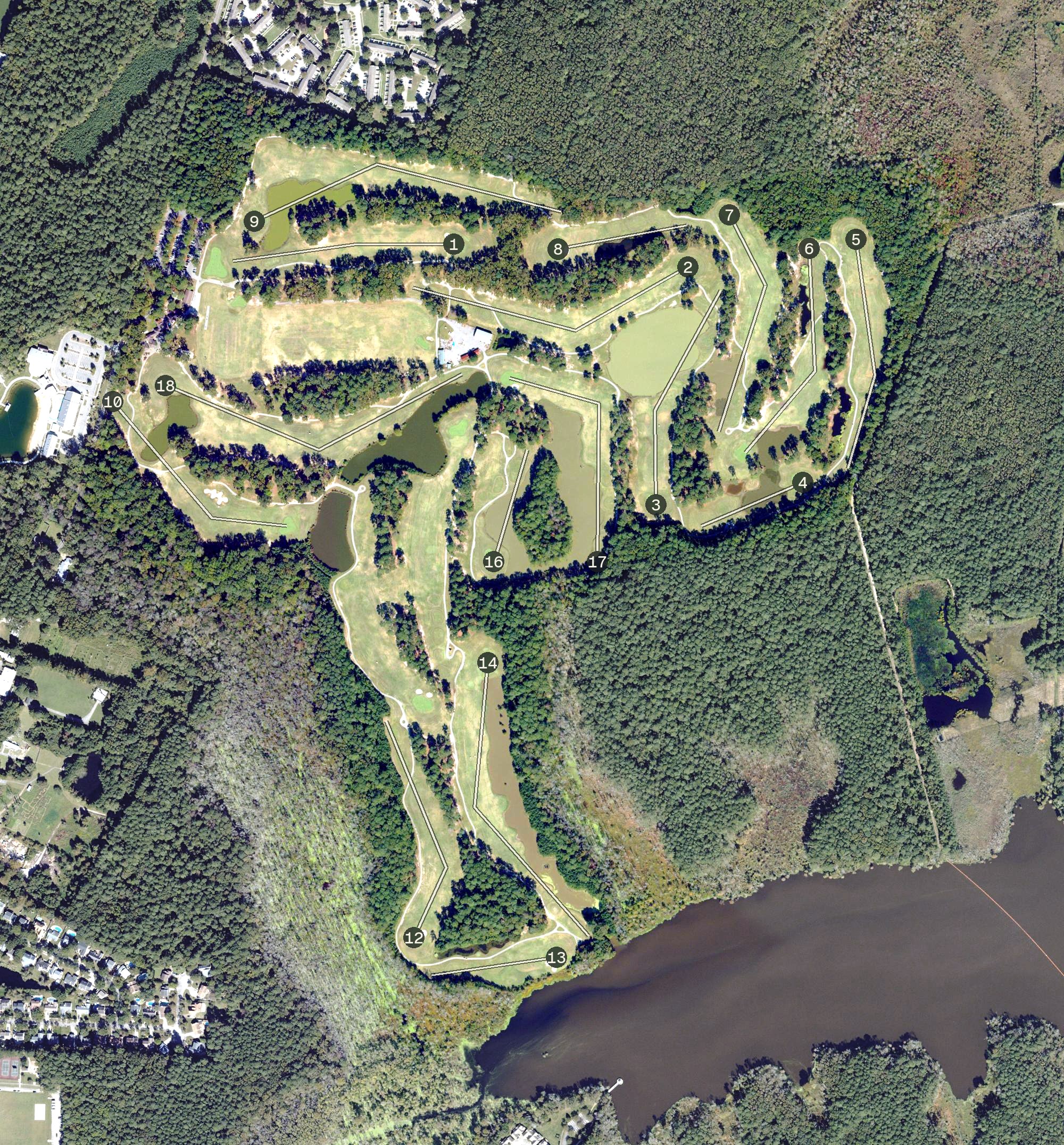 Aerial view of Red Wing Lake Golf Course, VA